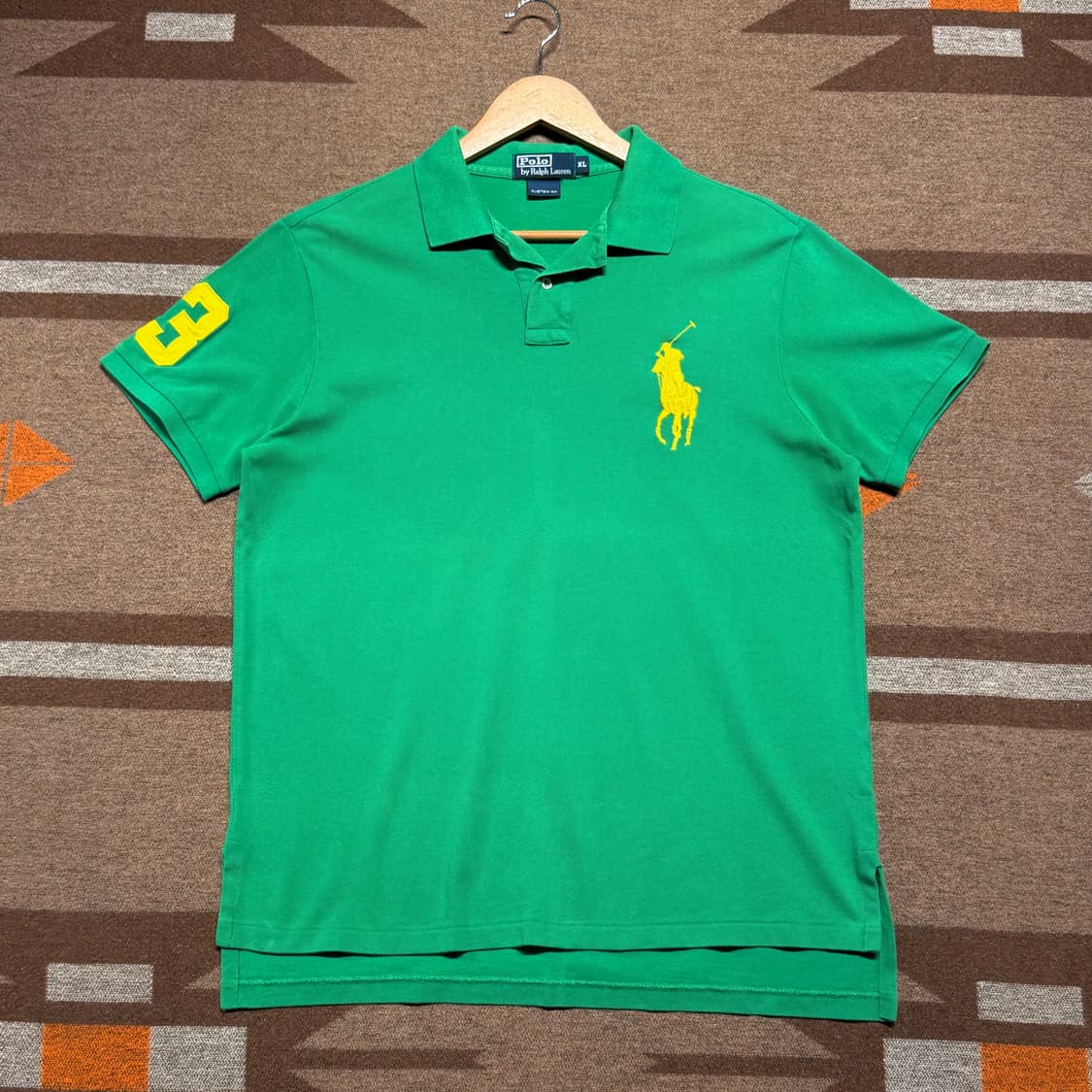 폴로랄프로렌 빅포니 반팔 카라티 XL 그린 옐로우 포니 상품이미지1