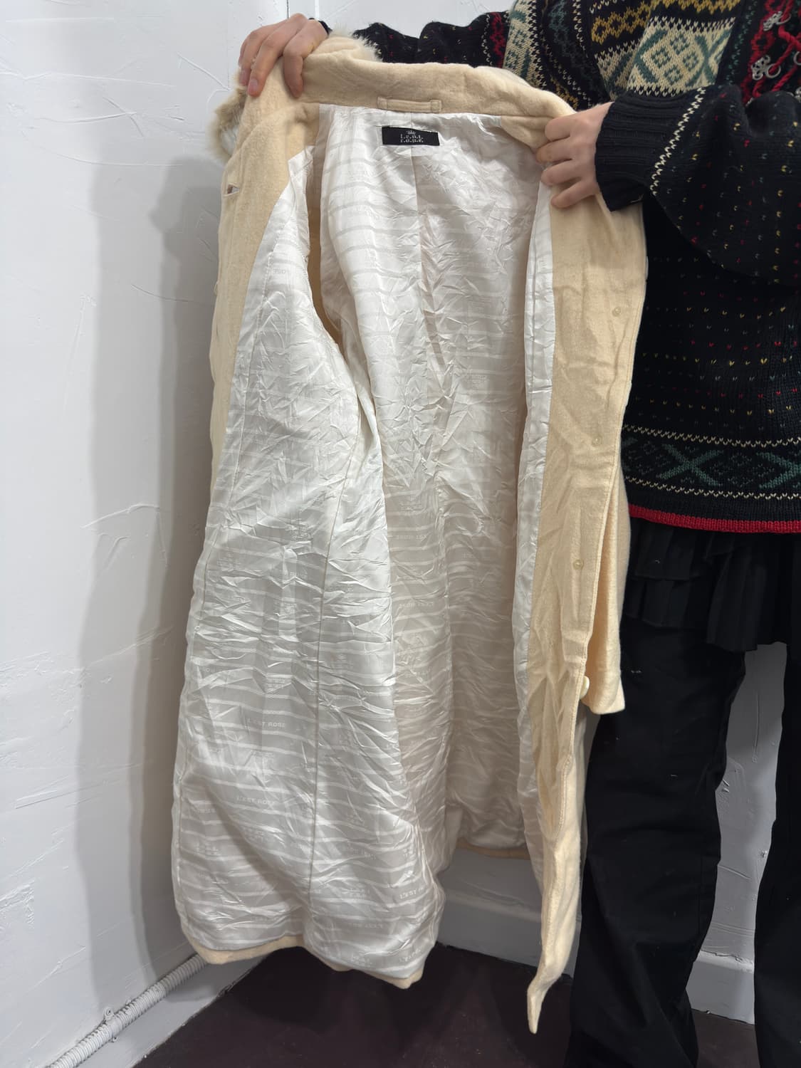 lest rose ribbon detail fur coat 상품이미지6