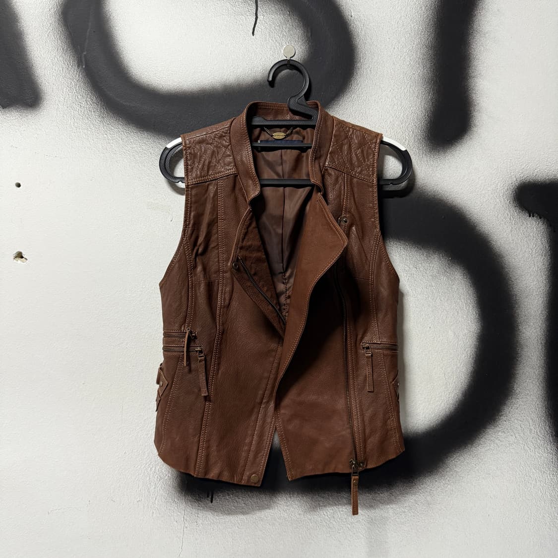 VTG 빈티지 100% 쉽스킨 양가죽 크롭 베스트 상품이미지2