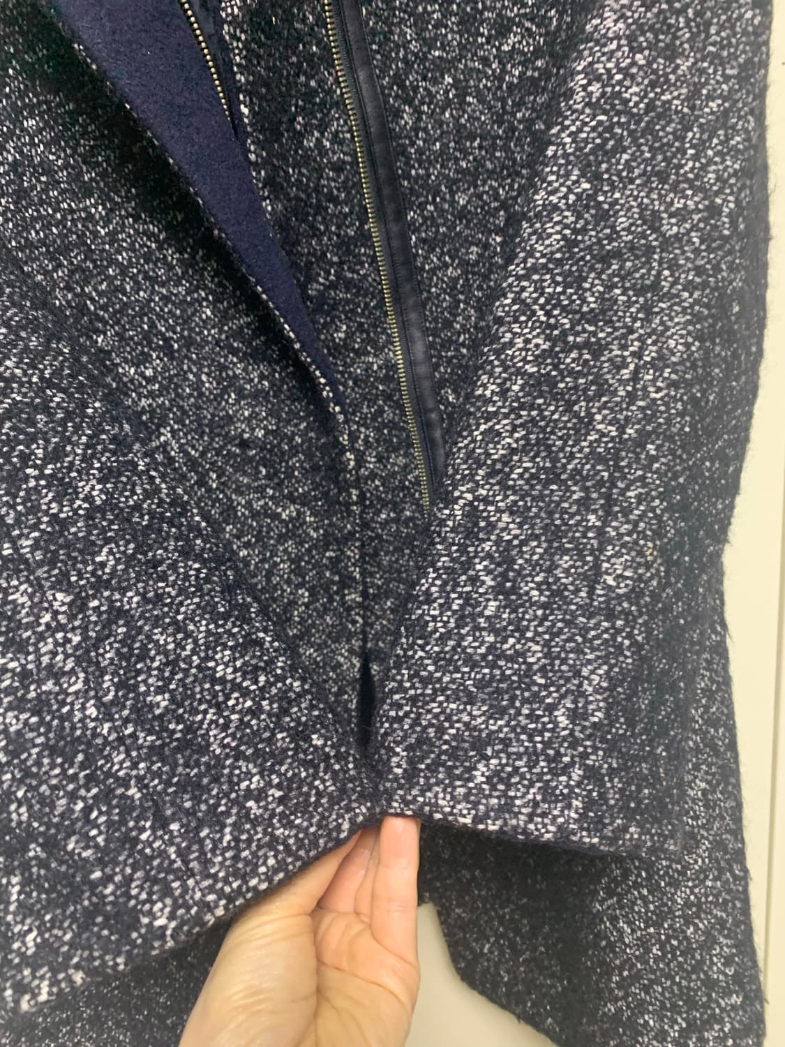 시스템 트위드 가죽매칭 코트 상품이미지3