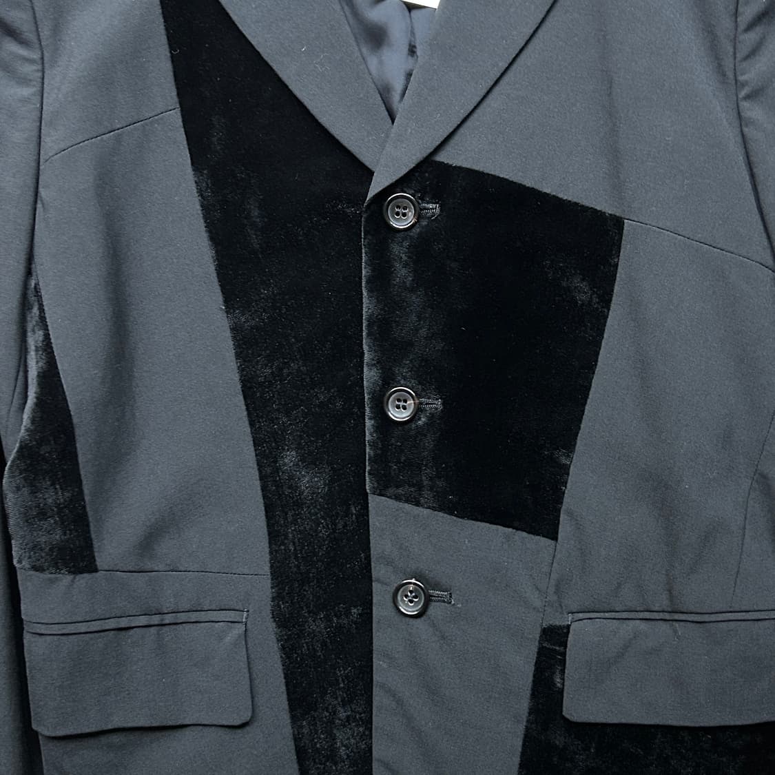 90's Velour Fabric Block Jacket 상품이미지5