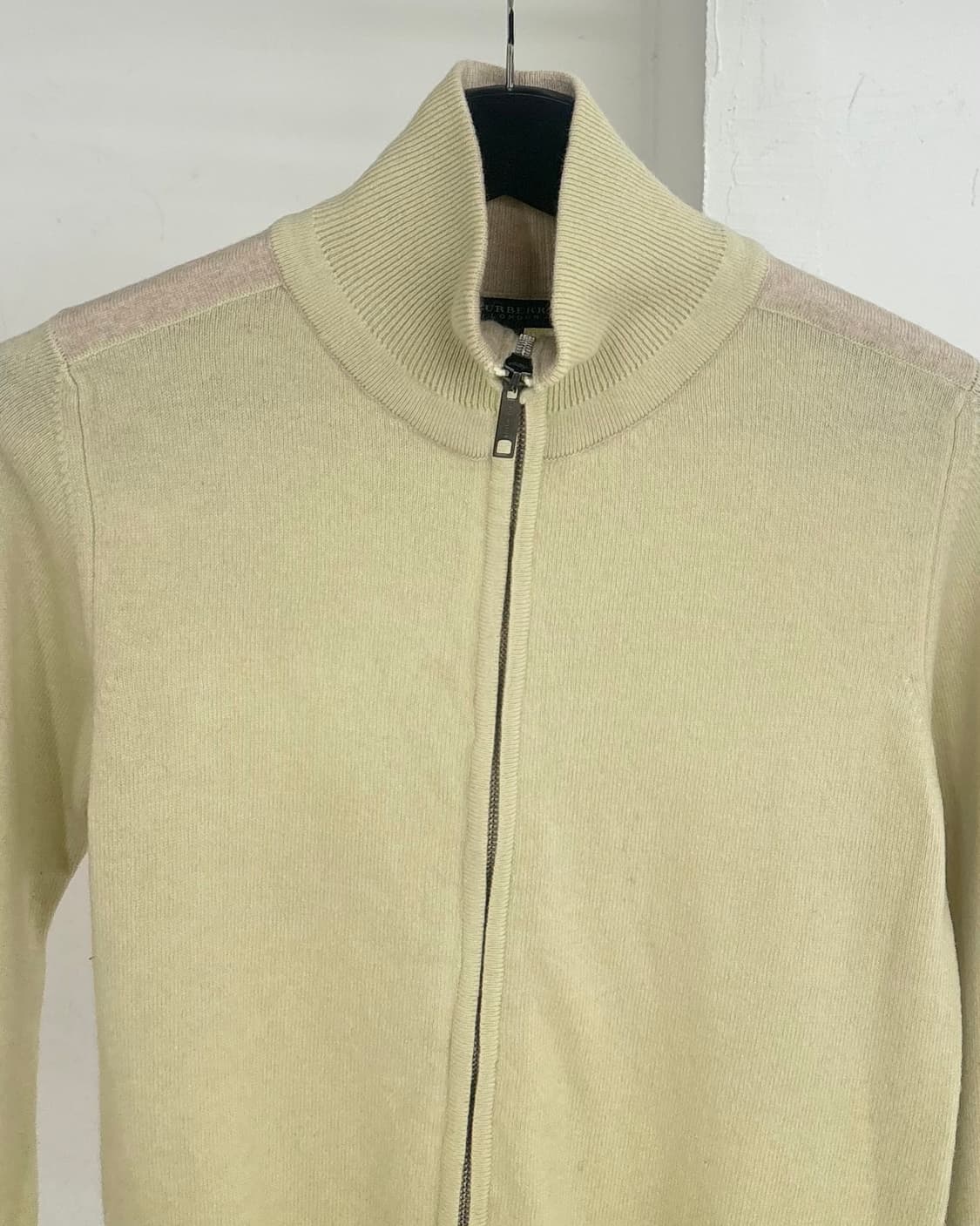 버버리 옐로우 울 캐시미어 니트 집업 상품이미지2