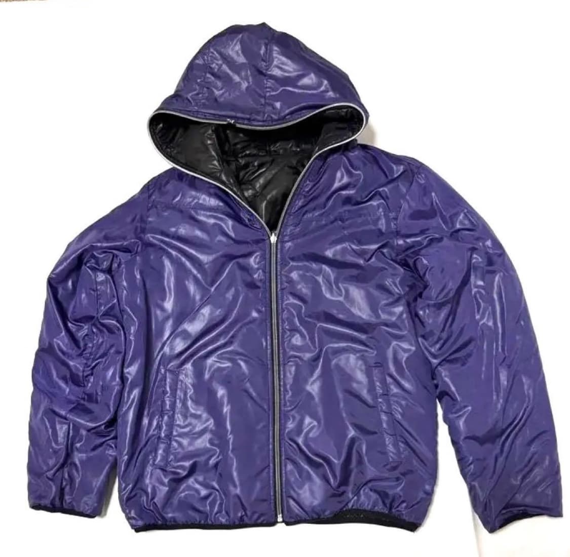 컨버스 유광패딩 경량패딩 리버시블 패딩 보라색 검정색 상품이미지8