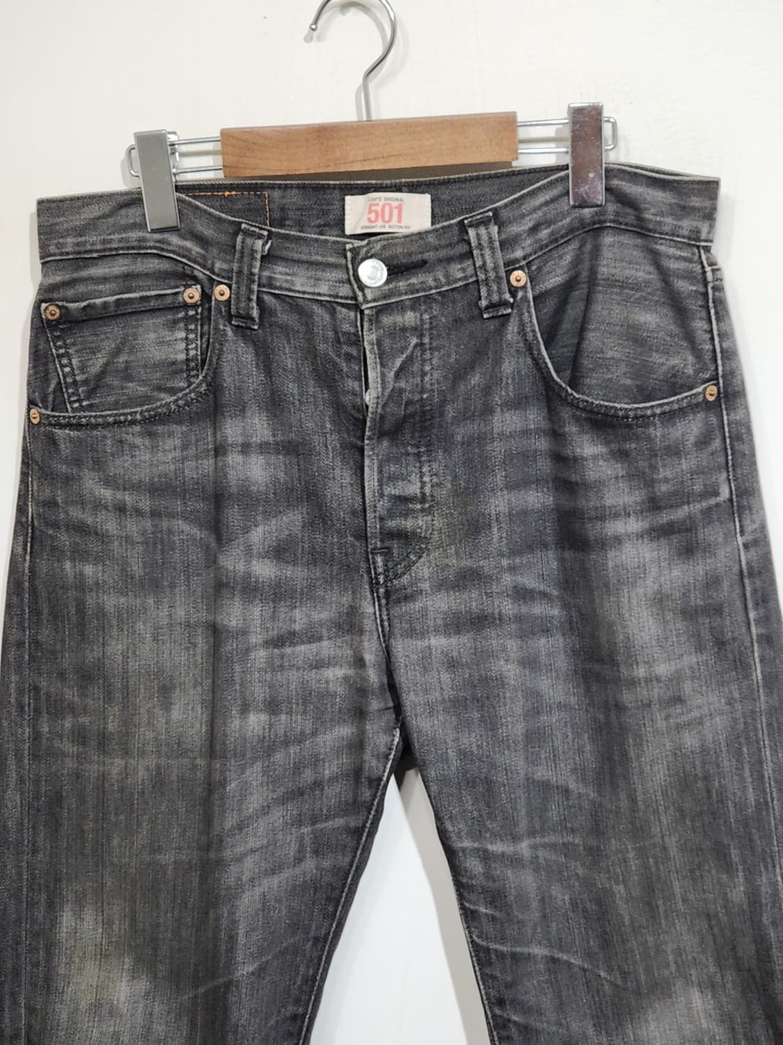 (32) 리바이스 501 청바지 블랙그레이 데님팬츠 레드탭  상품이미지2