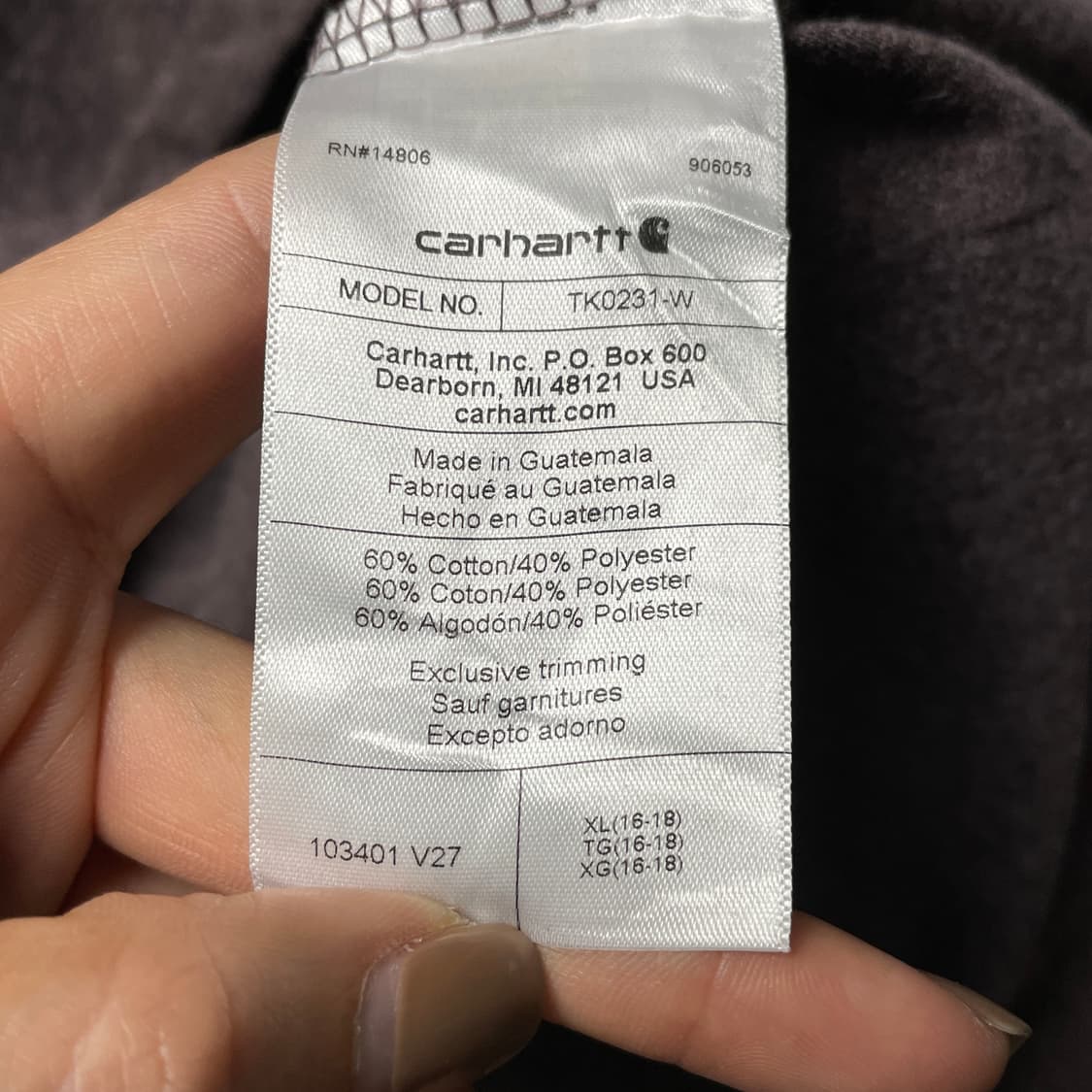 CARHARTT 칼하트 데드스탁 브라운 레터링 긴팔 티셔츠 A00973 상품이미지10