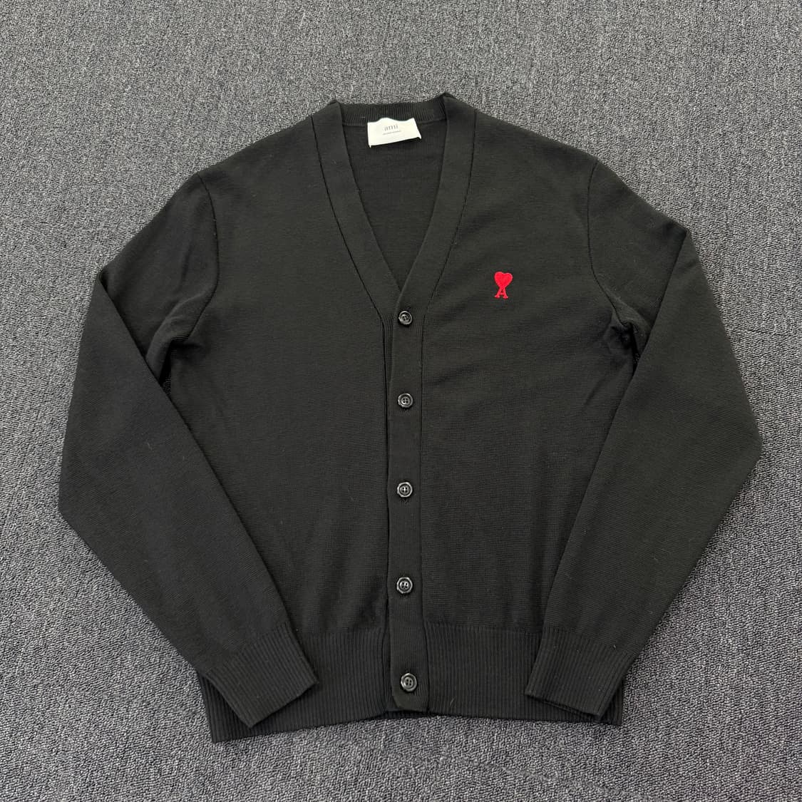 ami 아미 스몰 하트 로고 울 가디건 상품이미지1
