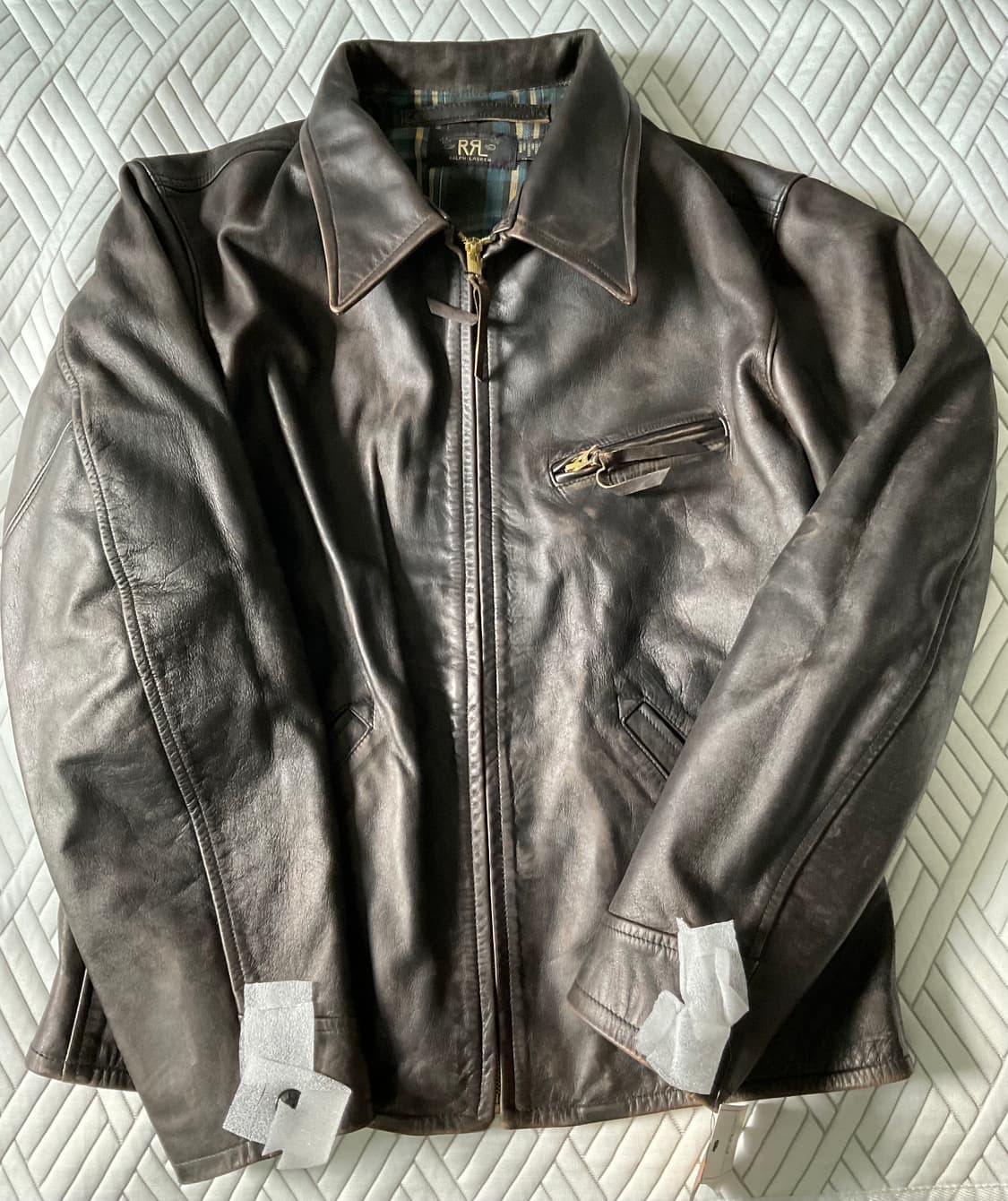 RRL Lynton Moto Leather Jacket 뉴스보이 M 상품이미지1