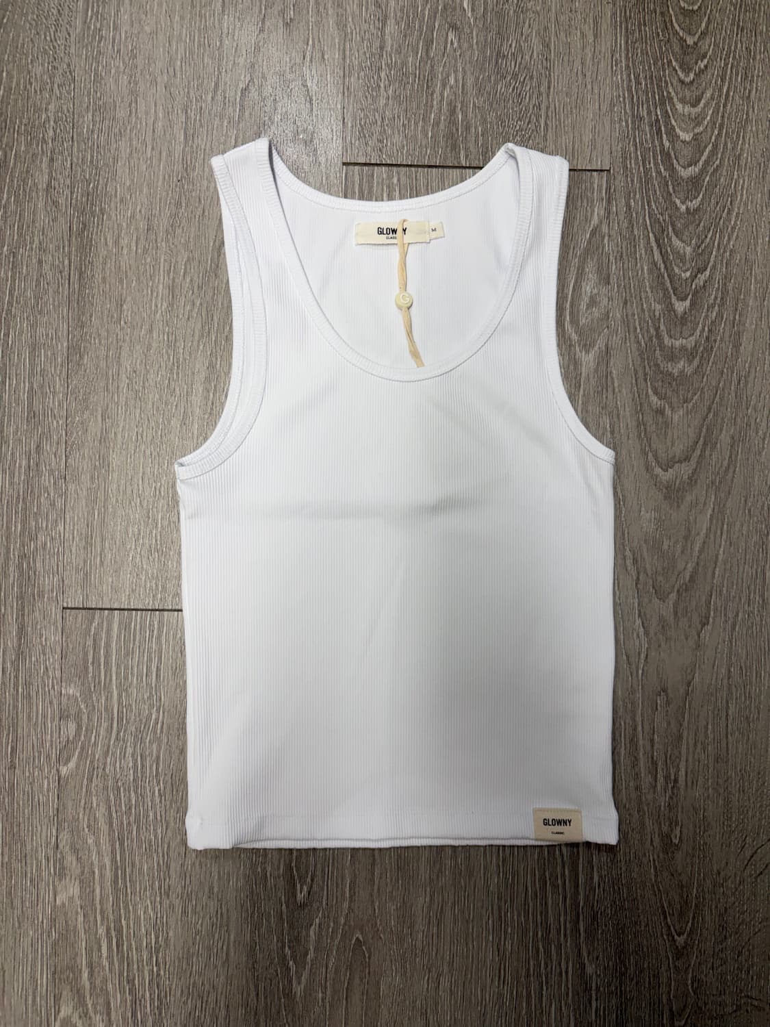 [GLOWNY] G CLASSIC RIB TANK (WHITE) 상품이미지1
