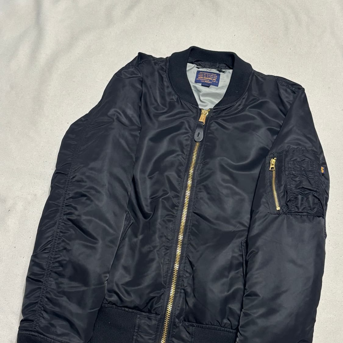 M 알파인더스트리 블랙 MA-1 항공 점퍼 상품이미지1