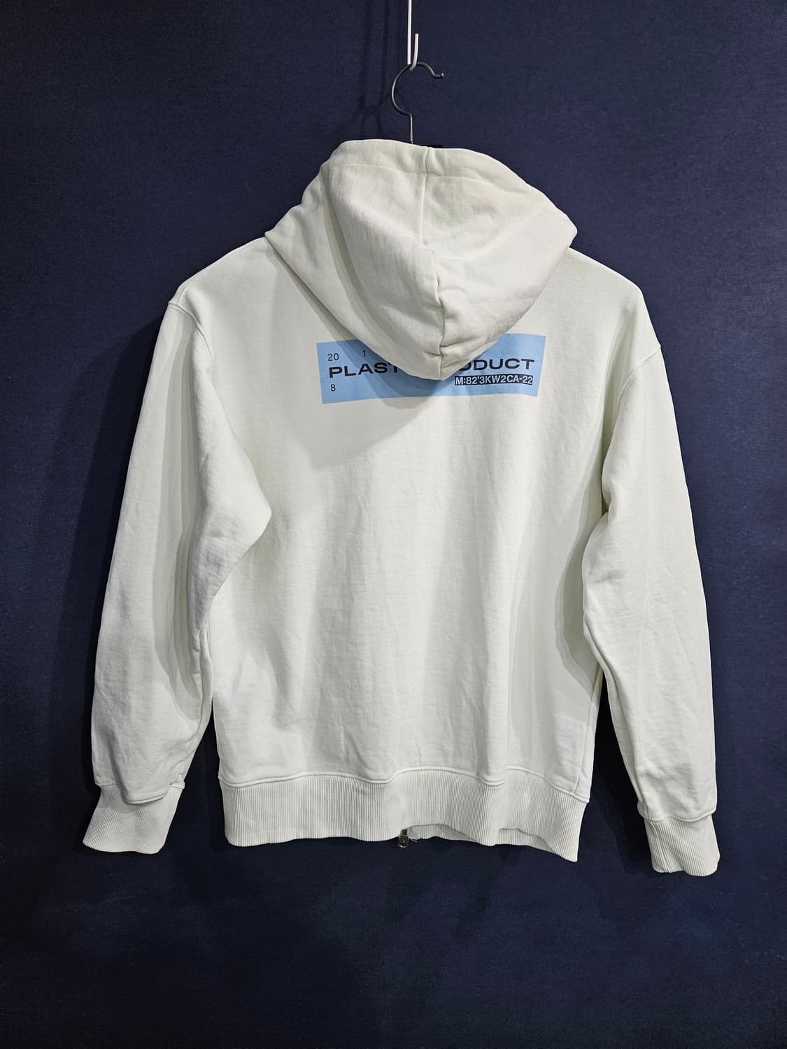 플라스틱 프로덕트 화이트컬러 남성 오버핏 90~95 후드집업  상품이미지2