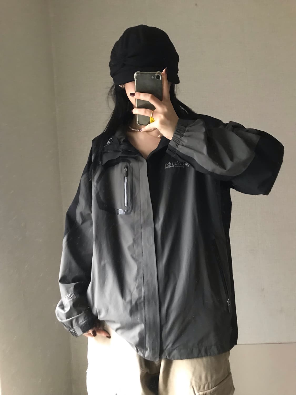 콜롬비아 카키그레이 바람막이 상품이미지1