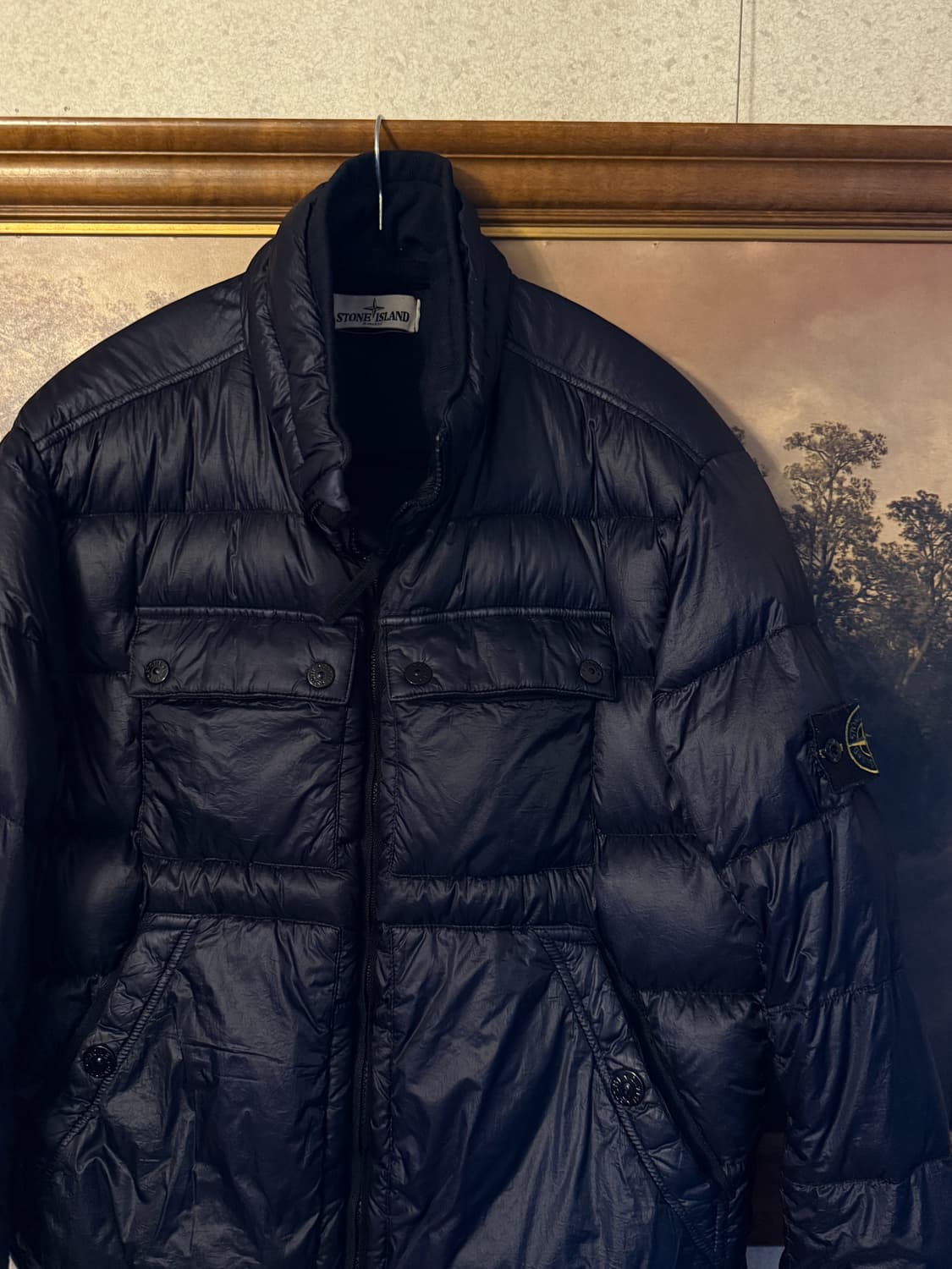 스톤아일랜드 가먼트다잉 숏 패딩 상품이미지2