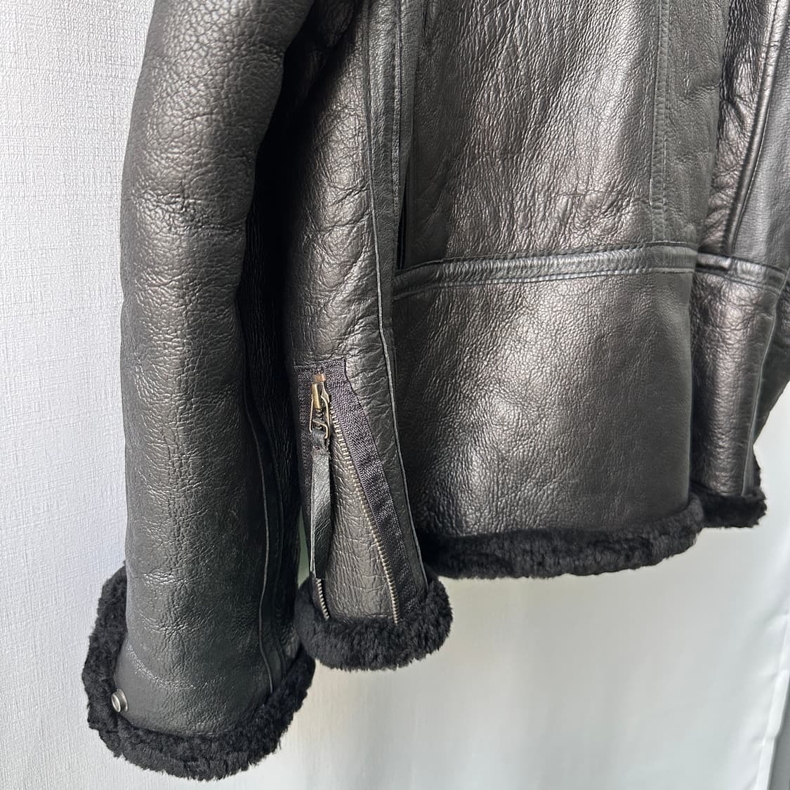 할리데이비슨 빈티지 B-3 무스탕 자켓 블랙 L 상품이미지7