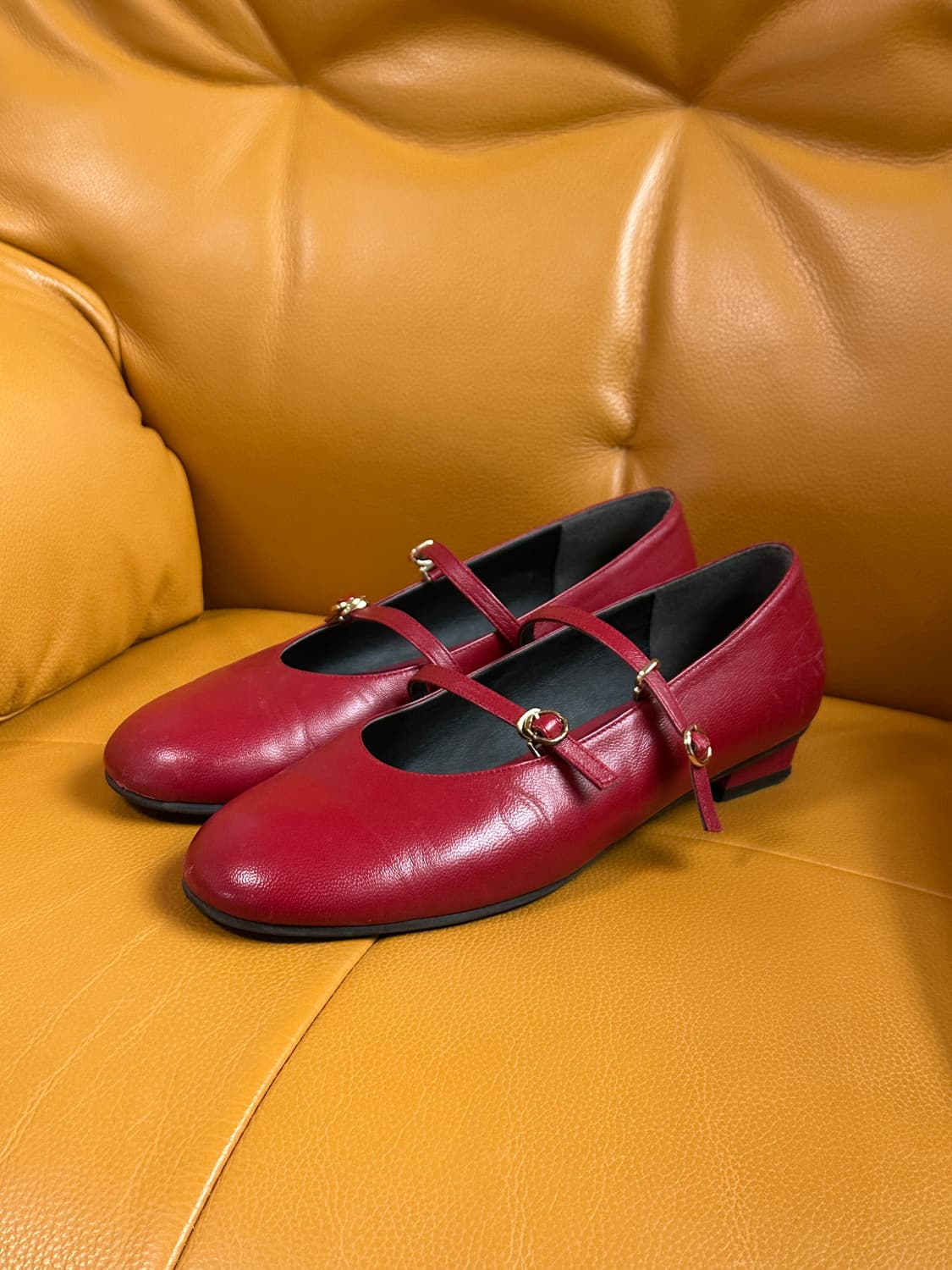 Amelie 아멜리에 Anthea 양가죽 메리제인 레드 250 상품이미지2