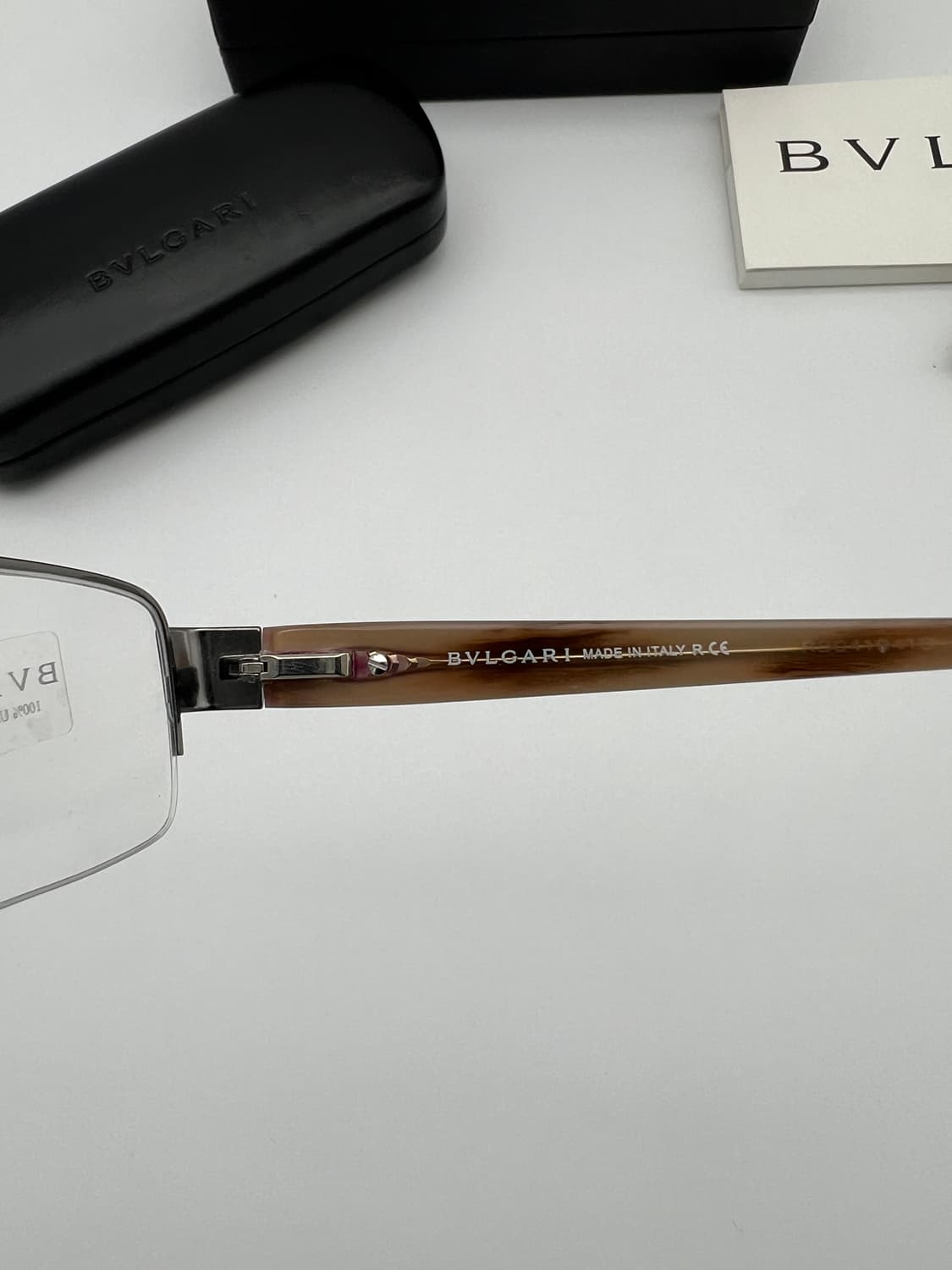 불가리 BVLGARI 반무테 직사각 안경 1.0.05 103 상품이미지10