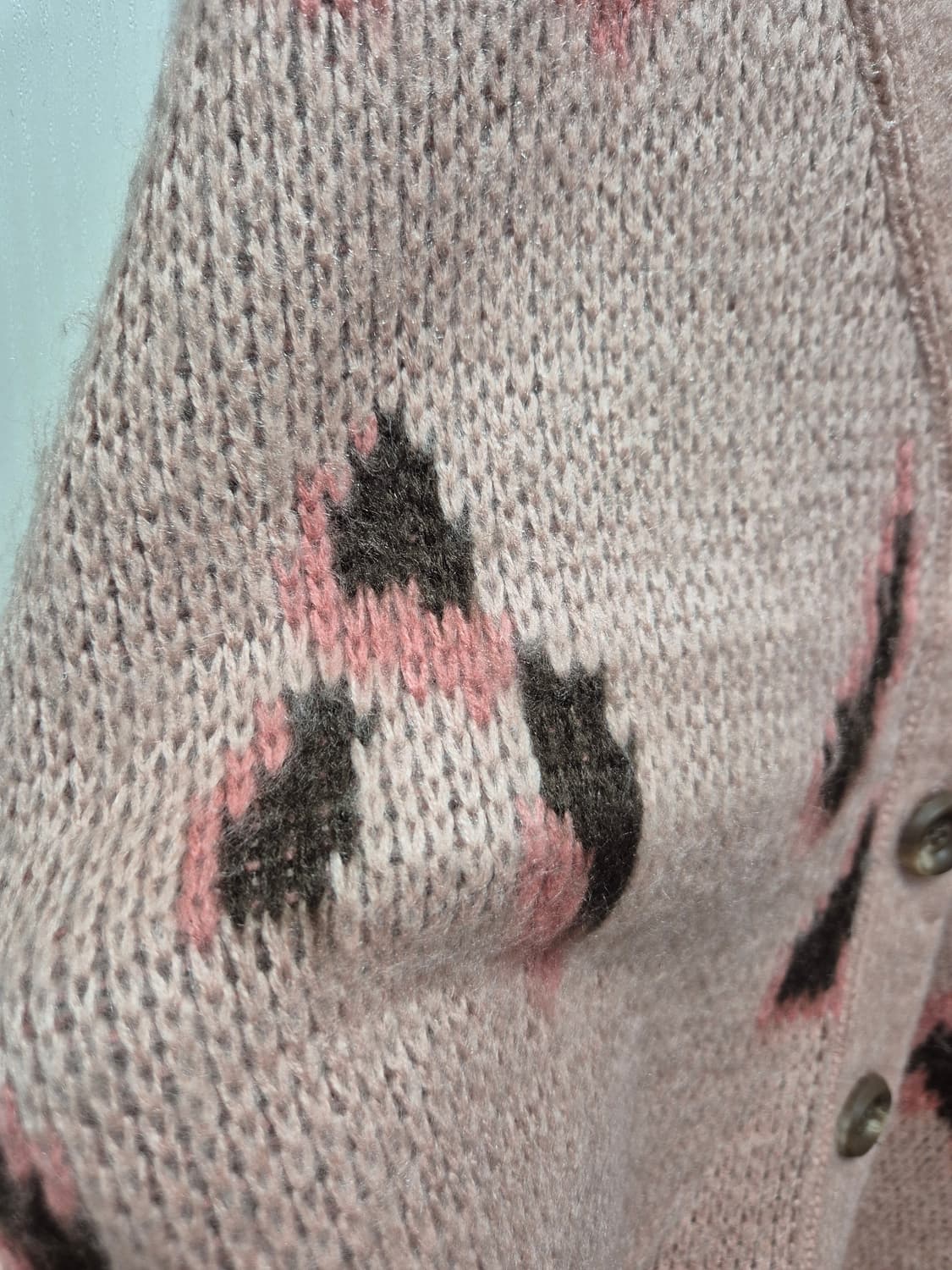 핑크 레오파드 니트 가디건 상품이미지4