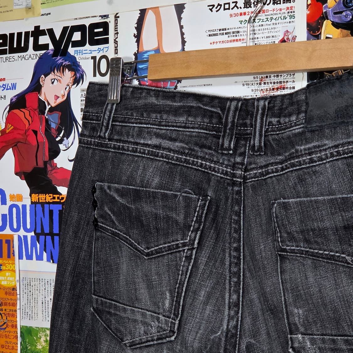 빈티지 스터드 워싱 그레이 데님 팬츠 상품이미지6