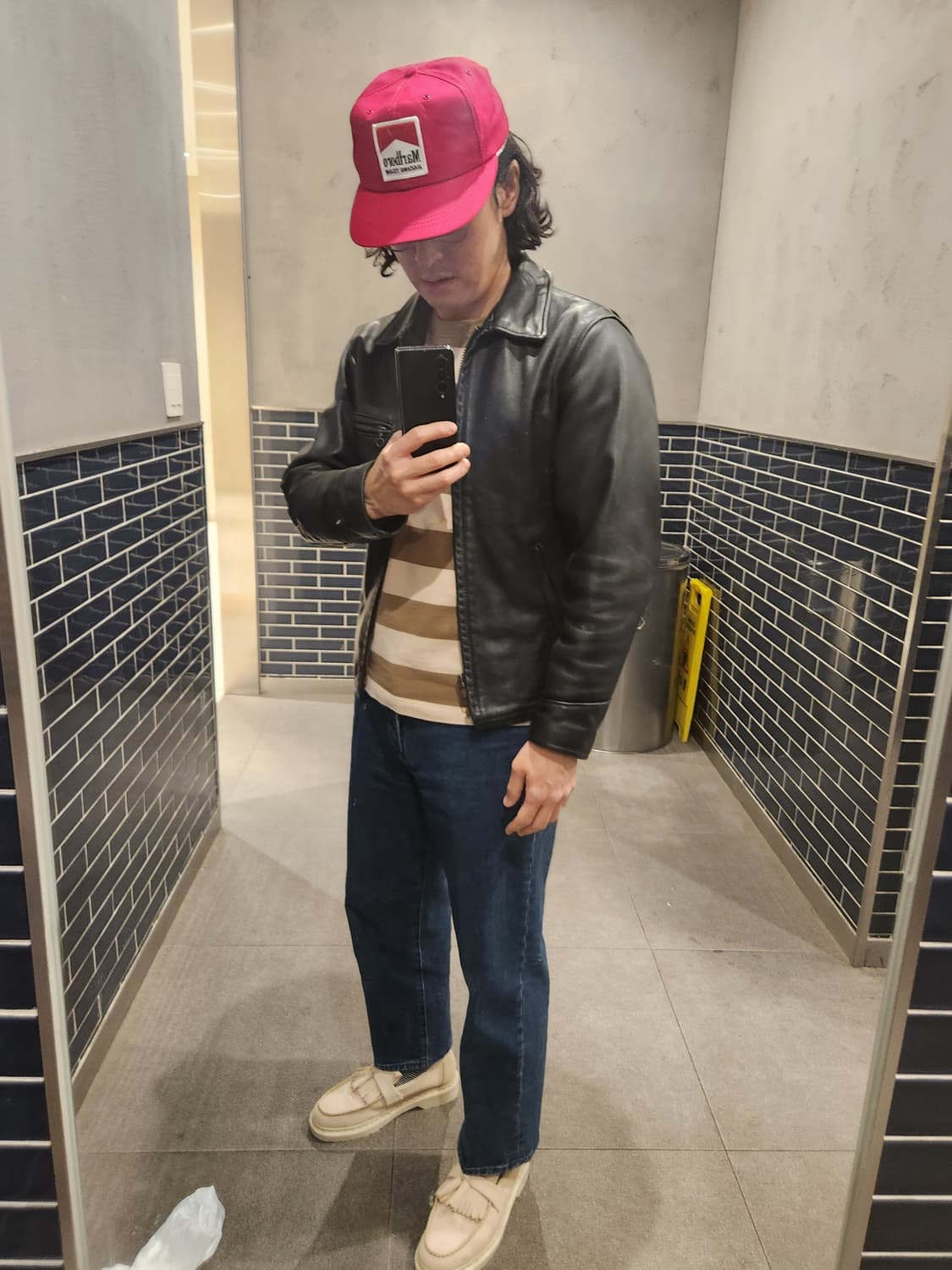 Schott 쇼트 N.Y.C 레더 싱글 라이더 (착샷) 상품이미지6