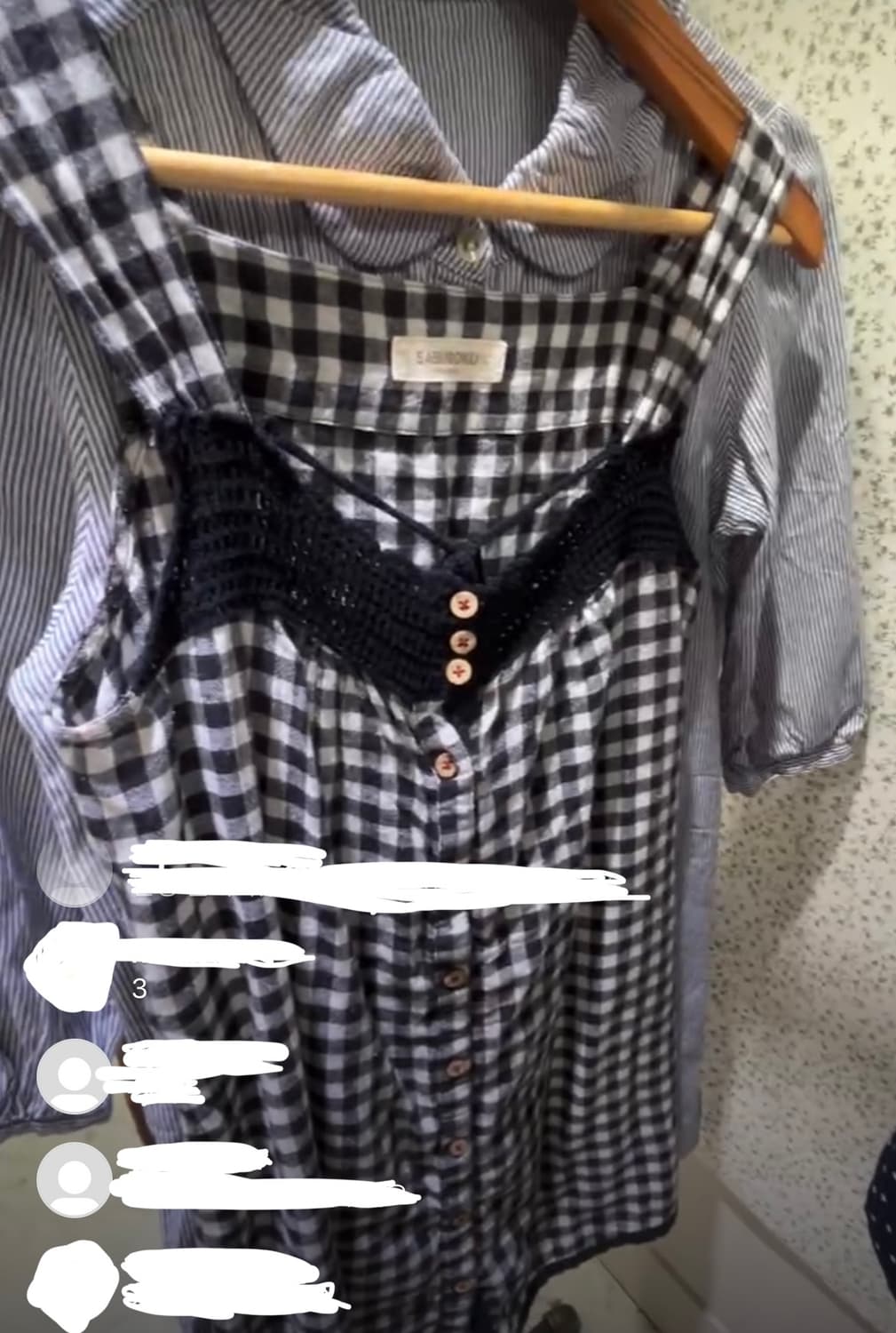 일본 빈티지 모리걸 체크 나시 상품이미지3