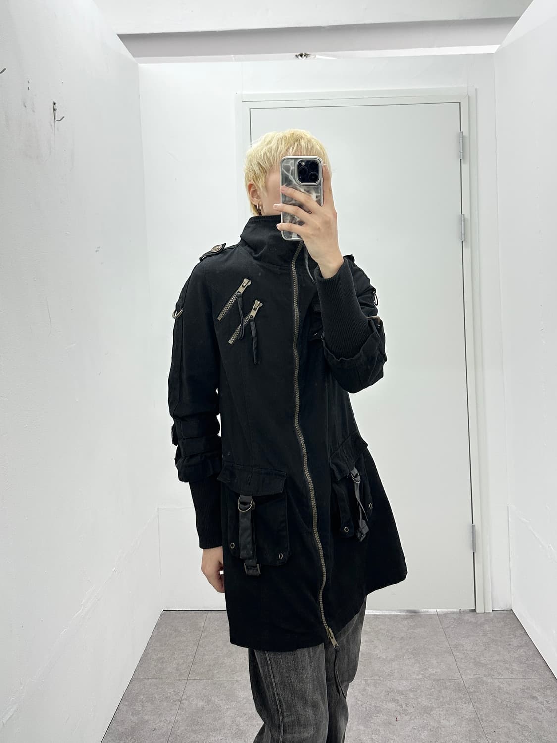 00s zipper leather detail 2way jacket 상품이미지3