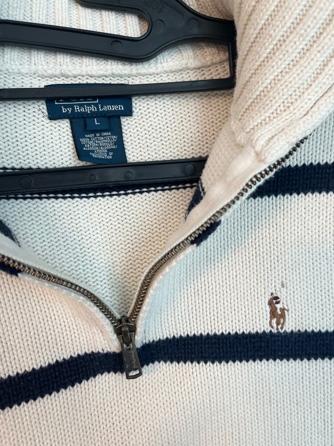 폴로 랄프로렌 포니 스트라이프 하프집업 니트 [L]  상품이미지5