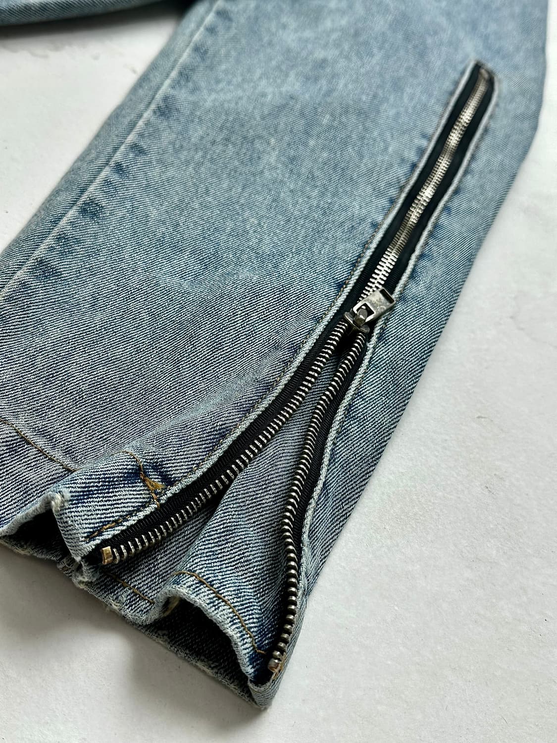 사이드지퍼 크롭 데님자켓 트러커 상품이미지8