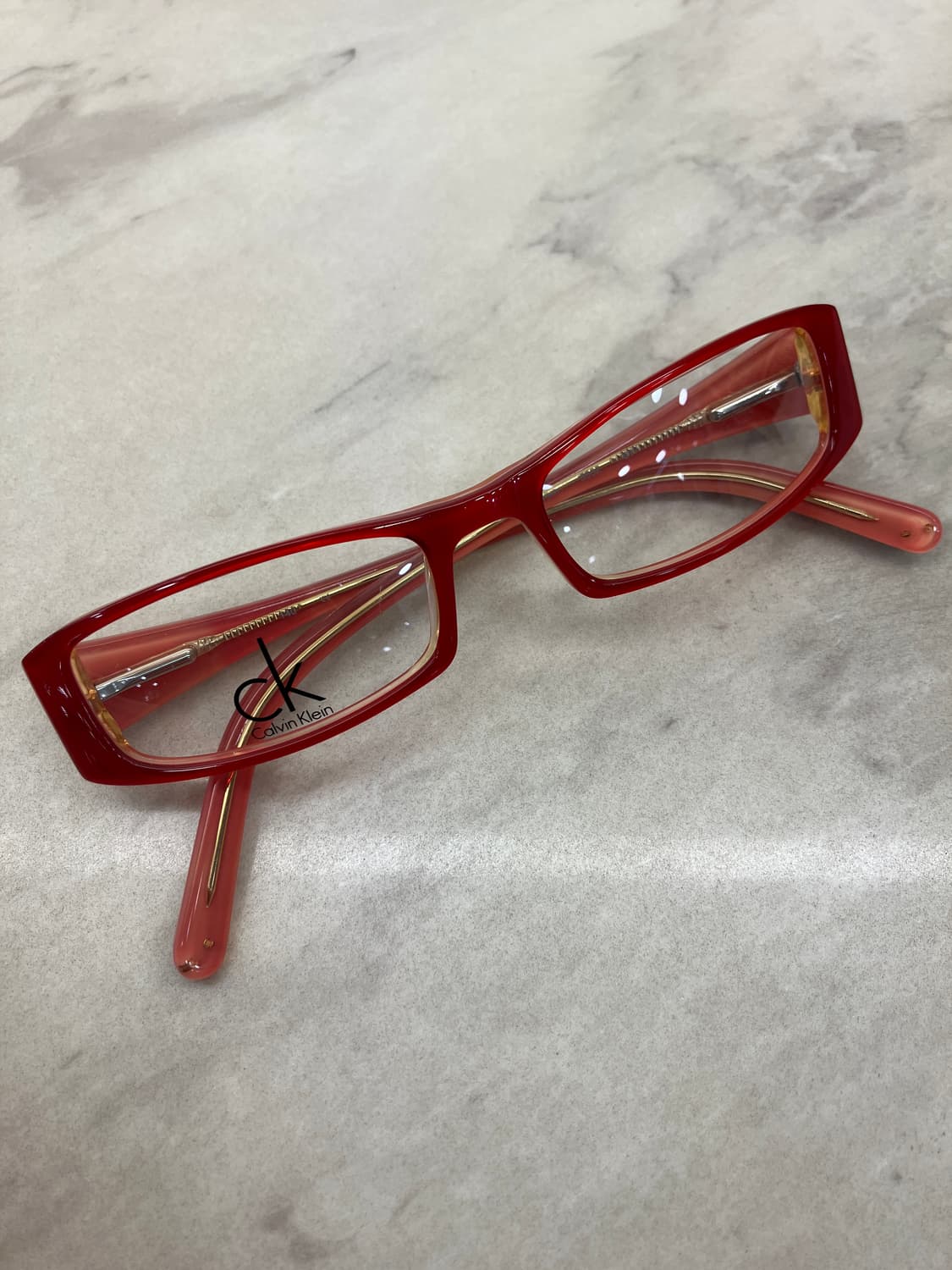 캘빈클라인 CK 케챱 레드 스퀘어 뿔테 안경 상품이미지1