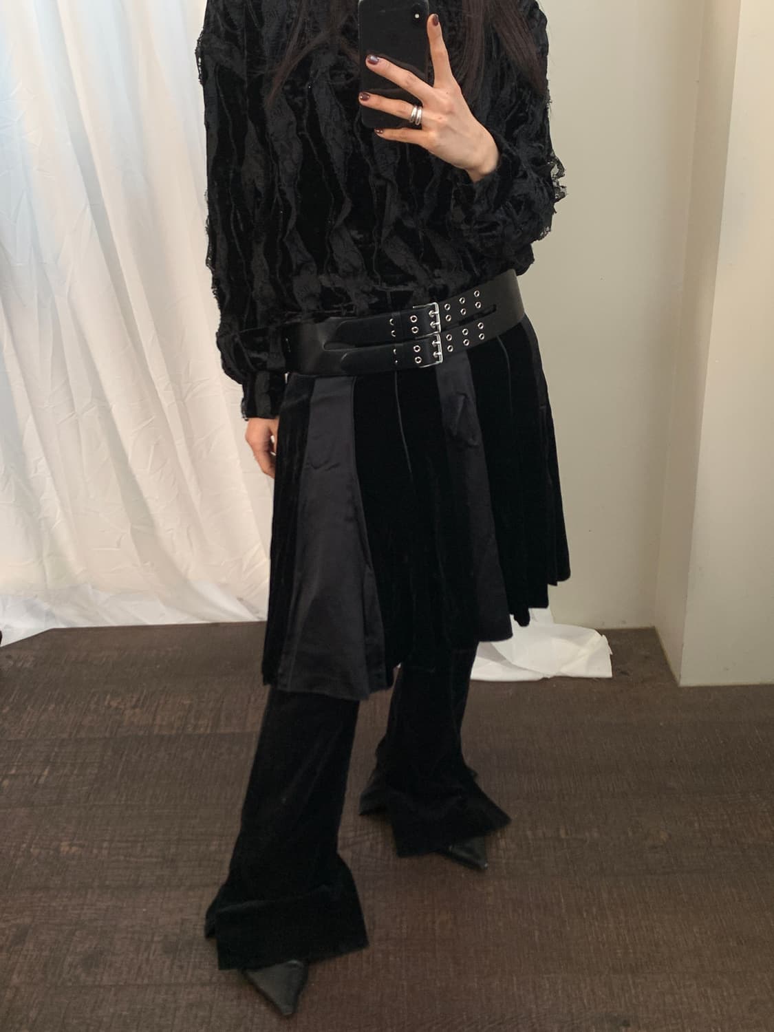 (IZZAT BABA) 빈티지 벨벳 스커트 상품이미지2