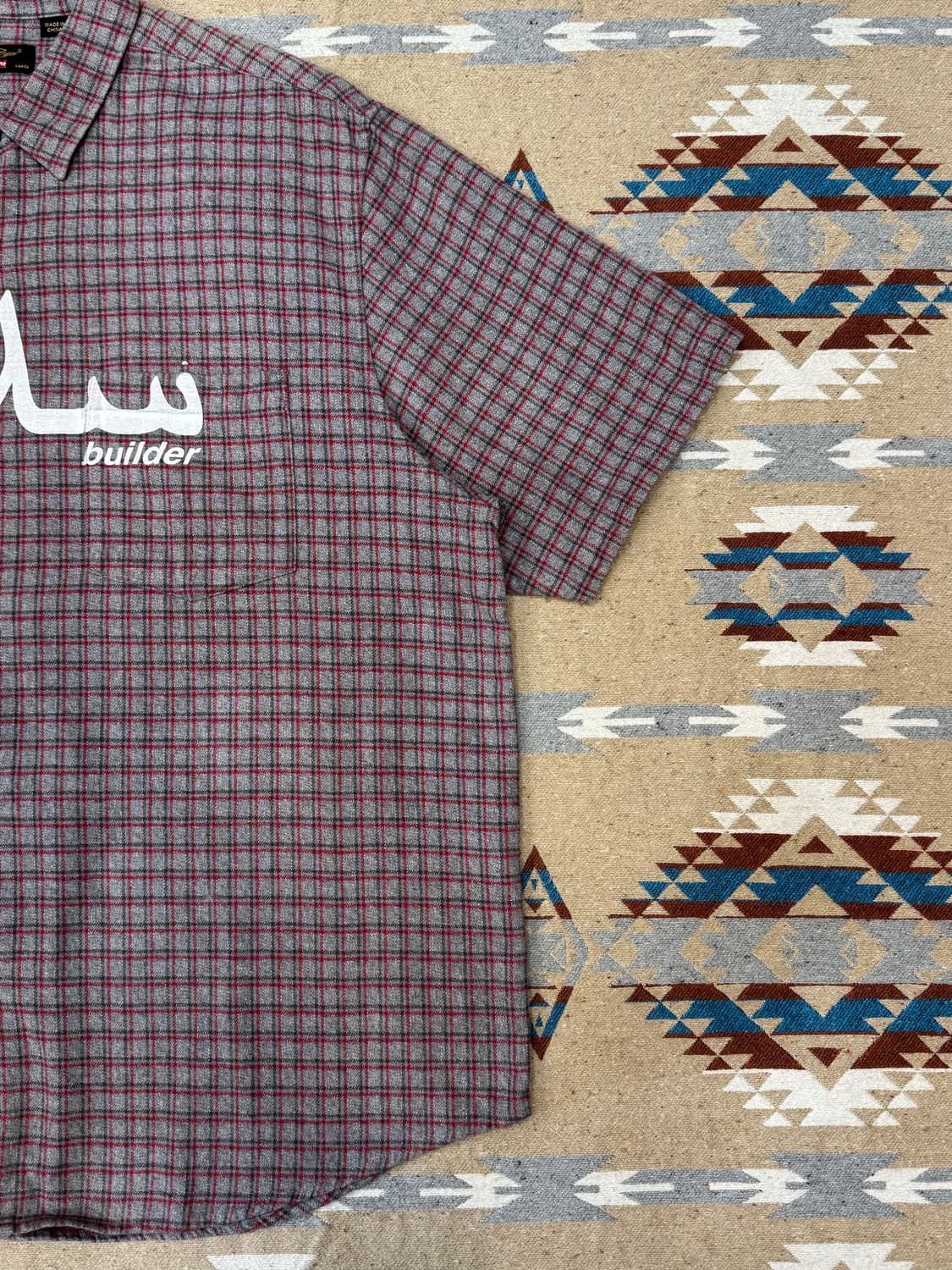 [L] 슈프림 x 언더커버 숏슬리브 플란넬 셔츠 그레이 플레이드 상품이미지5