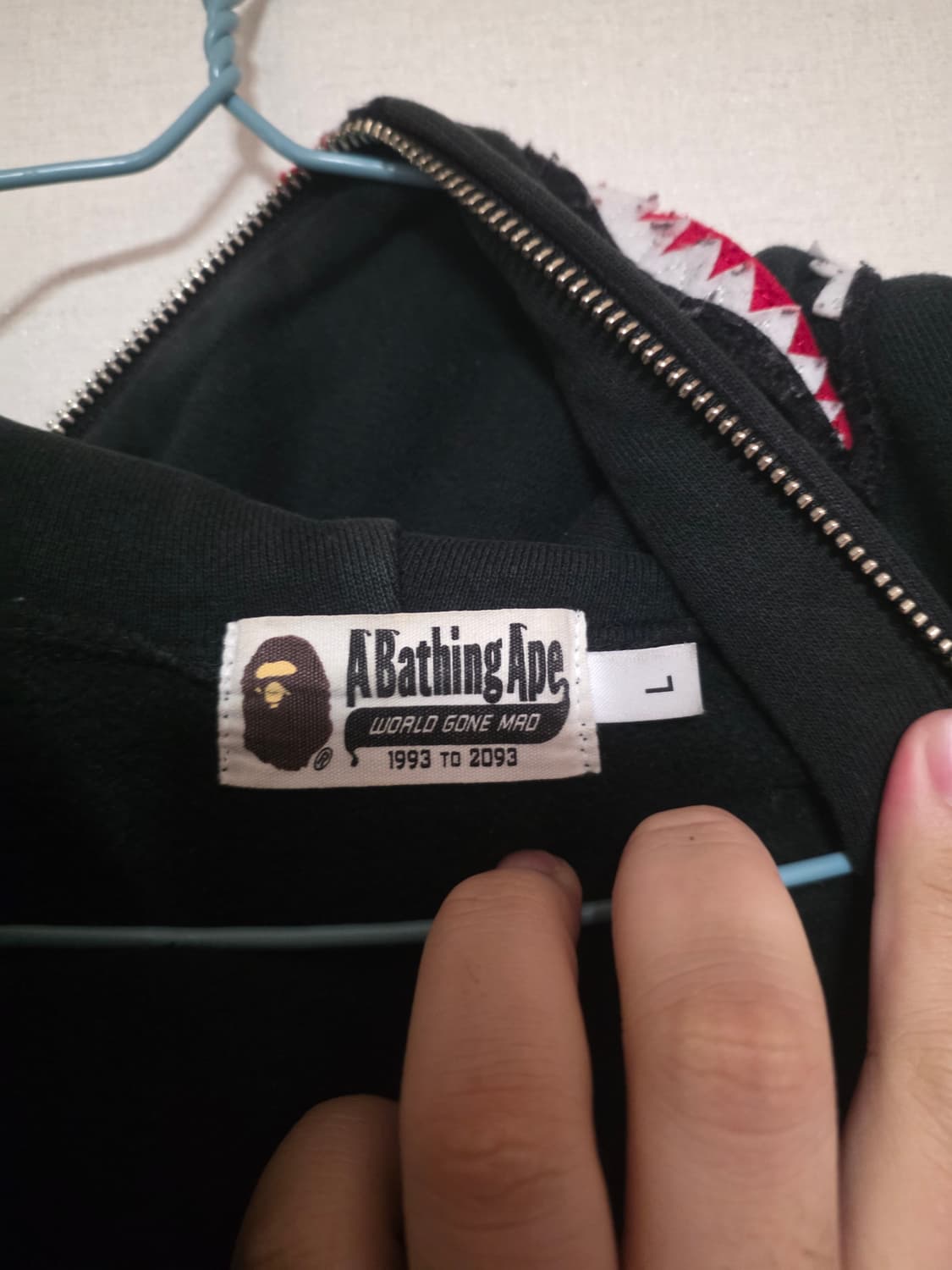 [L]베이프 블루 반카모 샤크후드집업 상품이미지3