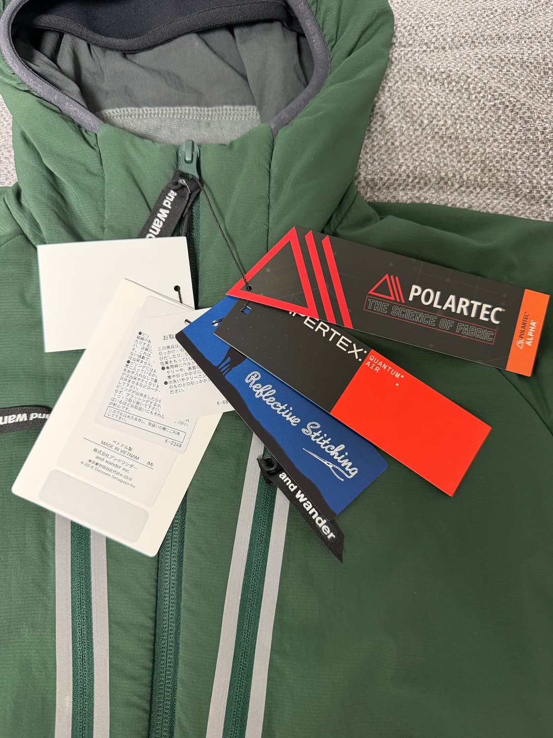 [XL] 앤드 원더 알파 에어 후디 그린 상품이미지6