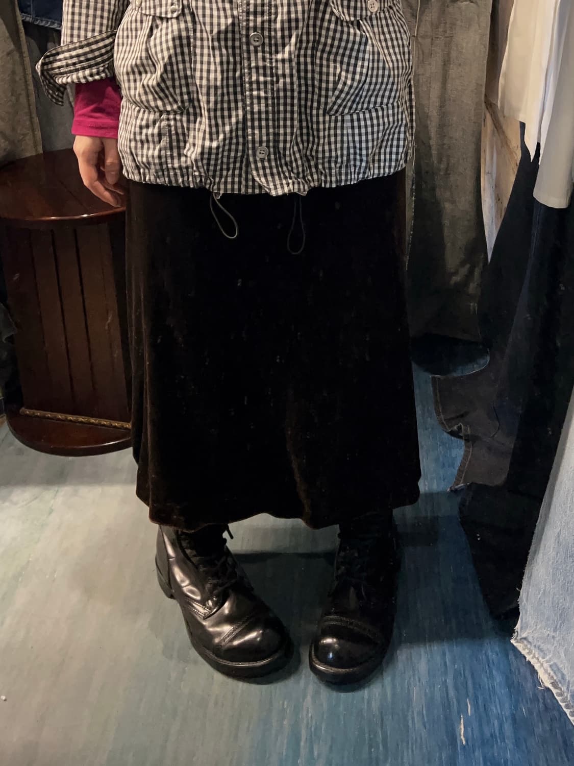 25inch ) CECI OU CELA Velvet Midi Skirt 상품이미지3