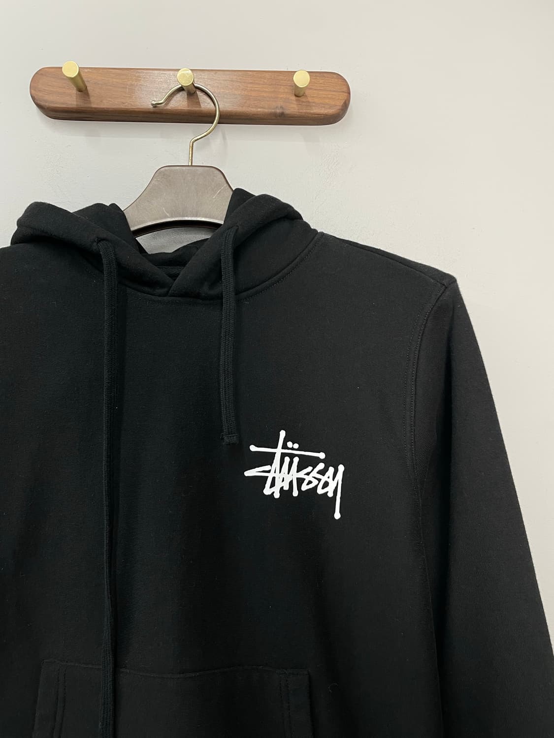 스투시 베이직 로고 블랙 후드티 H2374 상품이미지4