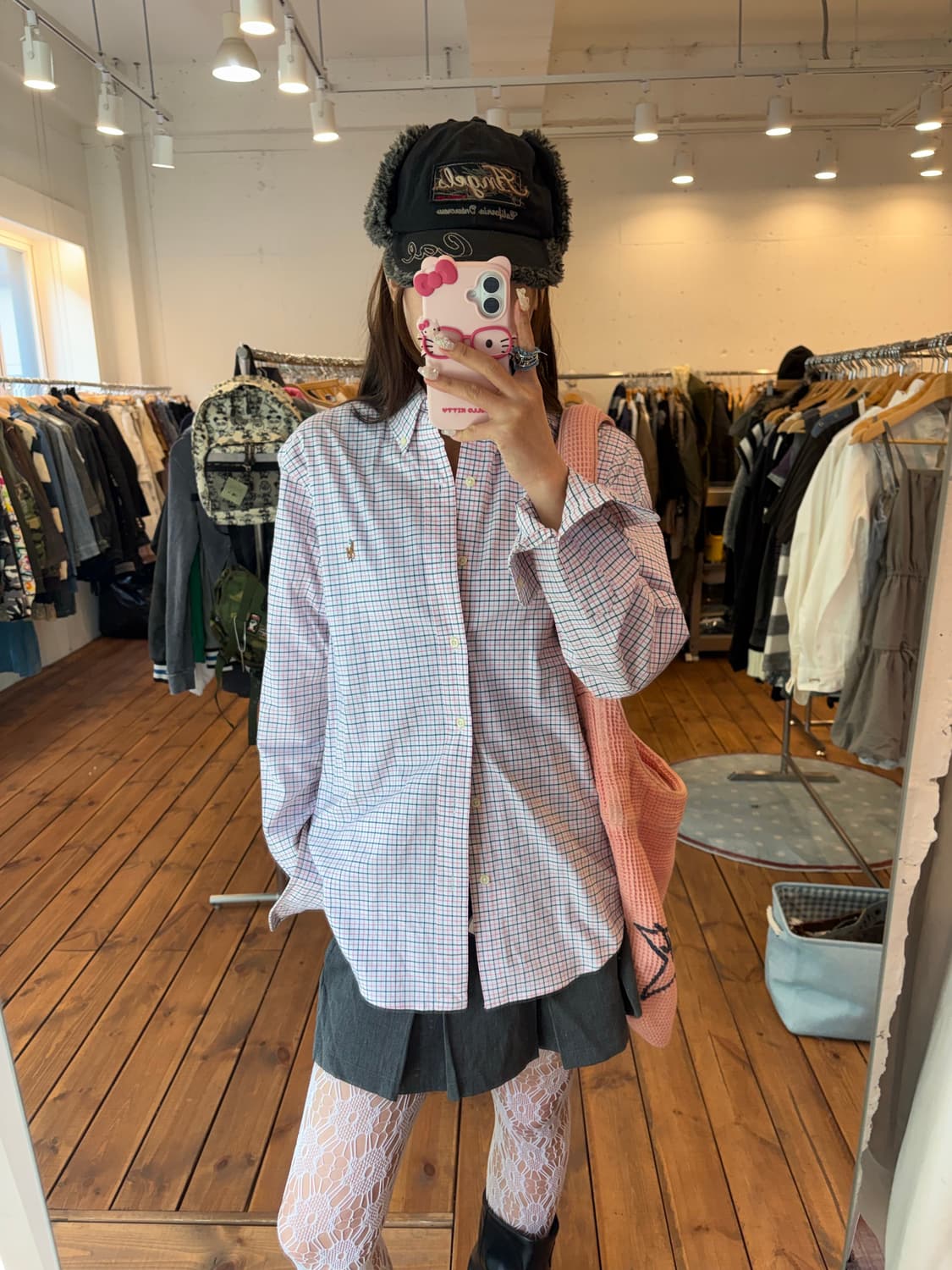 폴로 핑크 체크 셔츠 상품이미지3