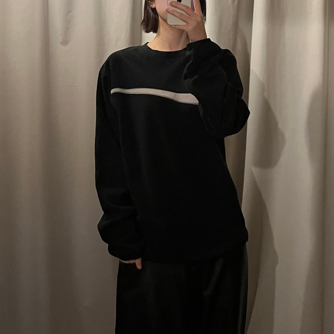 나이키 플리스 맨투맨 블랙 상품이미지1