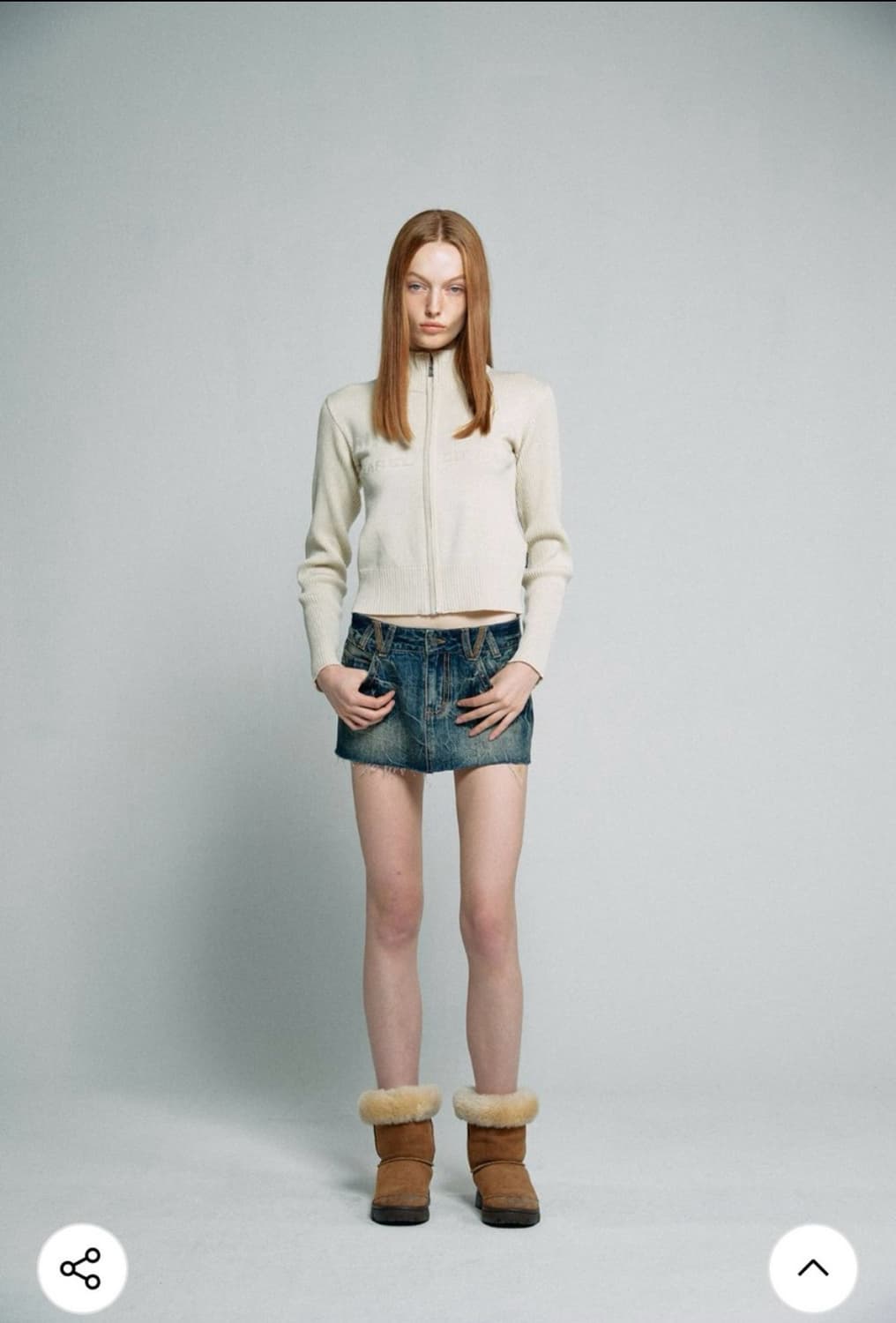 스컬프터 Classic Logo Zip-up Sweater Ivory 상품이미지2