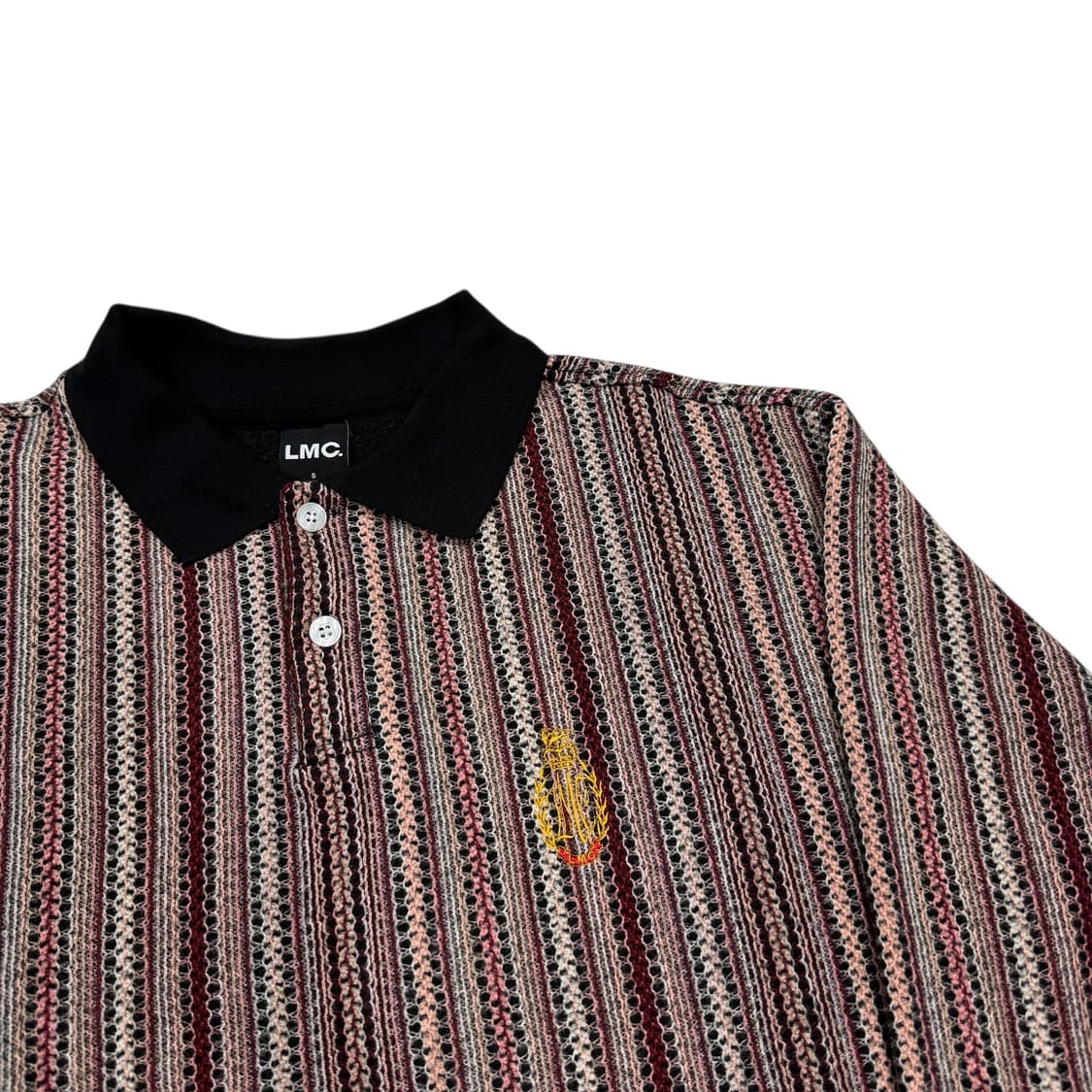 LMC 크레스트 스트라이프 롱슬리브 폴로 니트 카라티 S 상품이미지2