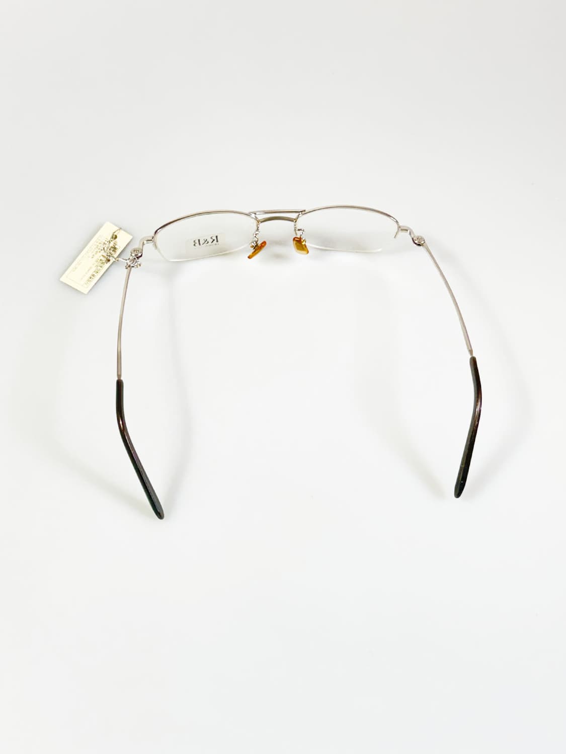 R&B Eyewear 실버 메탈 반무테 스퀘어 빈티지 안경 상품이미지5