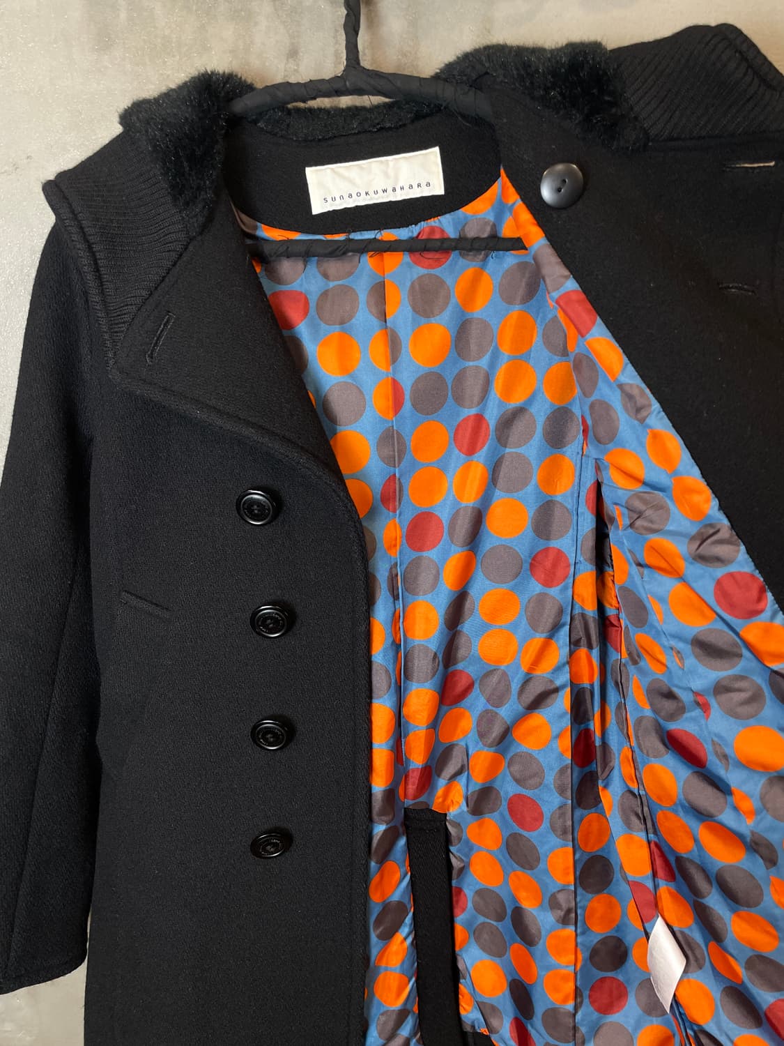 스나오 쿠와하라 커브드 더플코트 상품이미지7