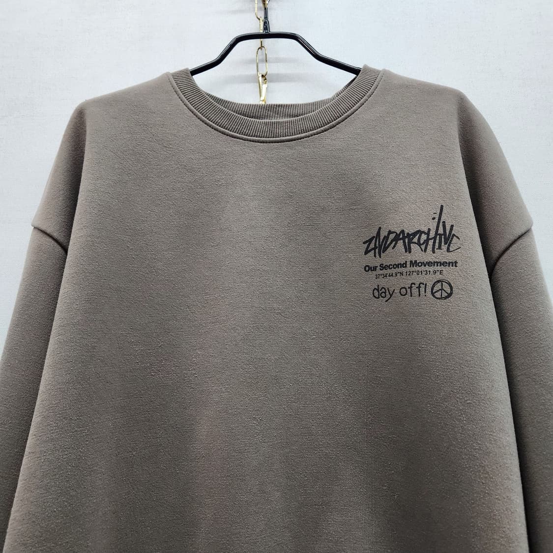 세컨드아카이브 스트릿무드 백로고 오버핏 맨투맨 2XL 상품이미지3