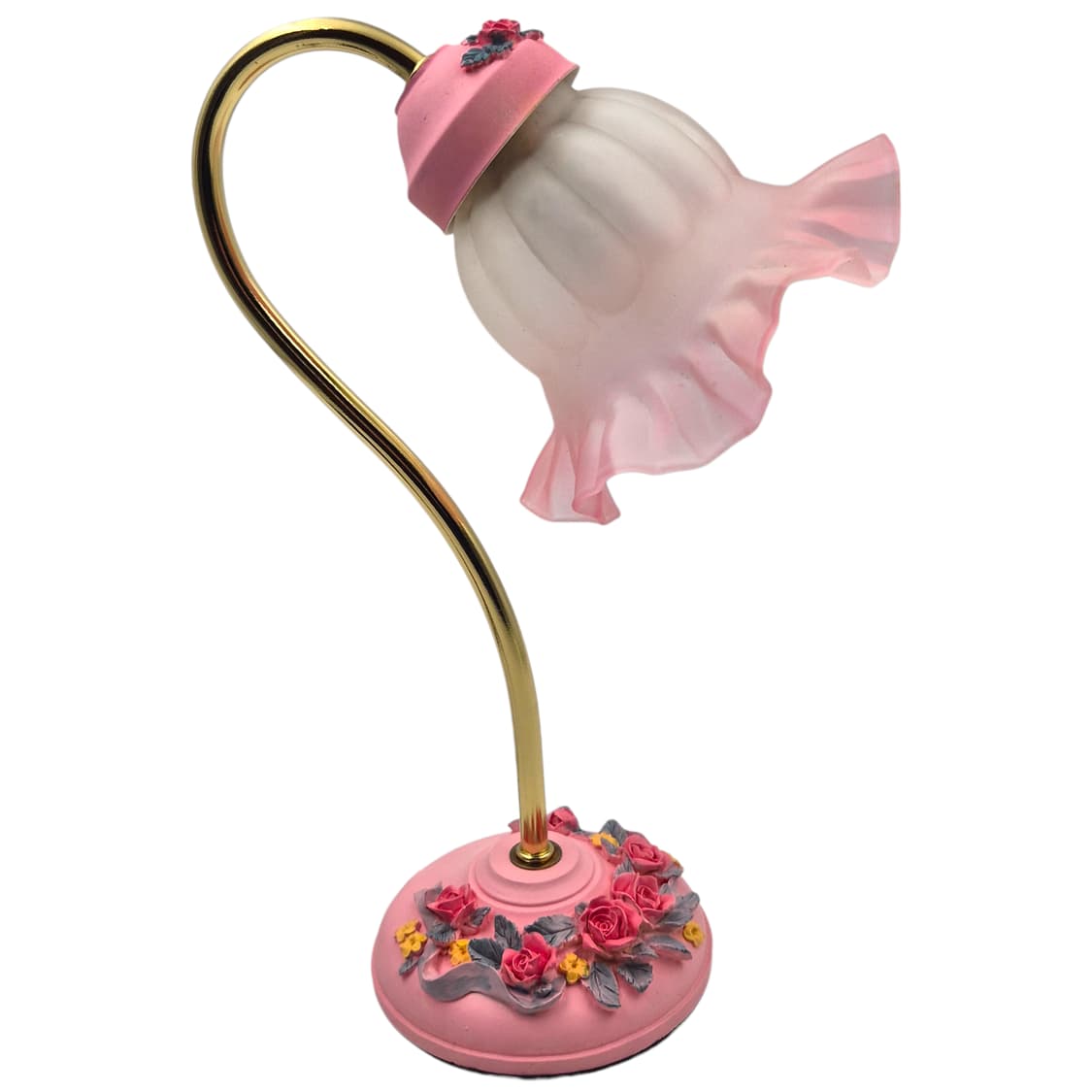 90s 키시마 꽃포지 불투명 프릴 테이블 램프 상품이미지4