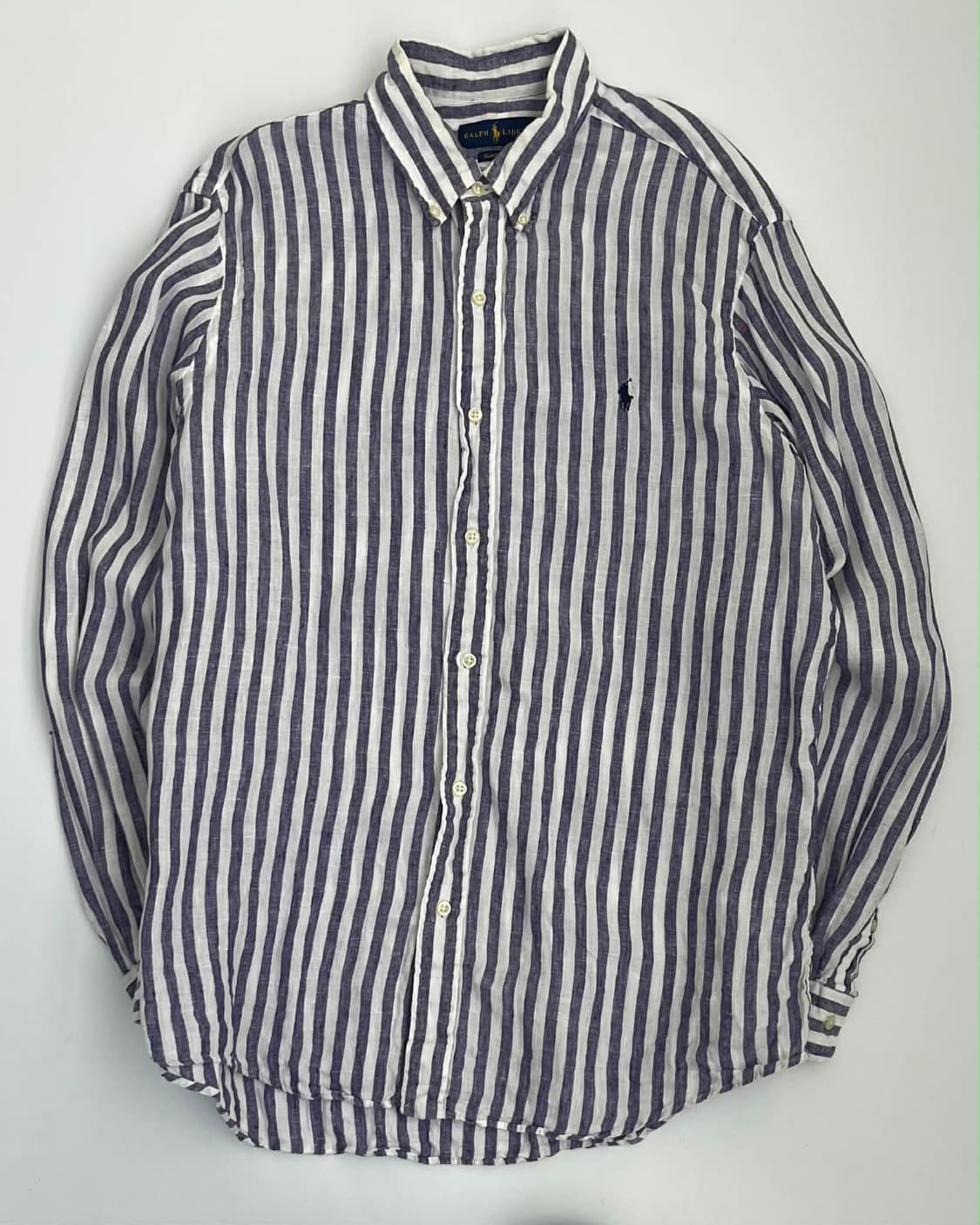 [L] 폴로 랄프로렌 신형 큐알 클래식핏 스트라이프 린넨 셔츠 상품이미지1