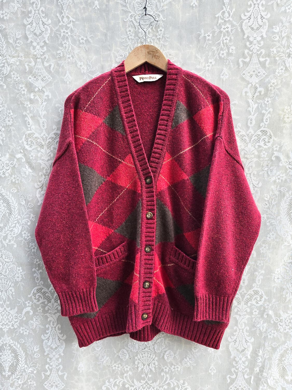 페니 풀 아가일 가디건 (made in italy) 상품이미지1