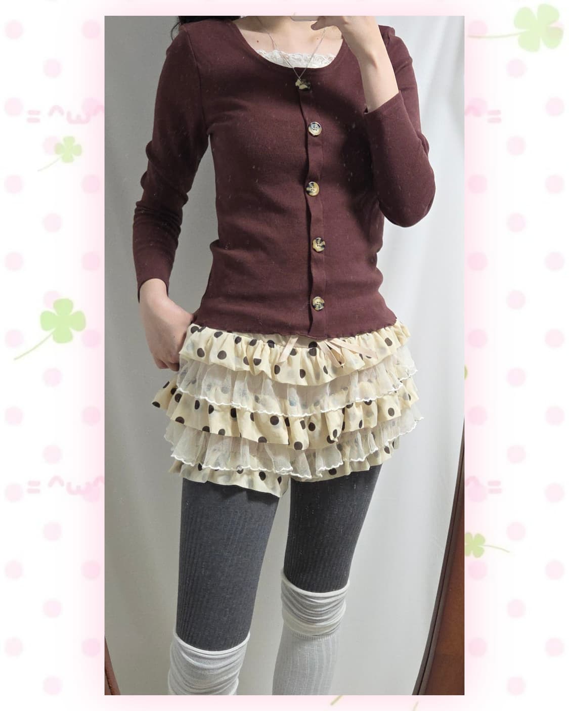 버건디브라운 롱슬리브 티 상품이미지1