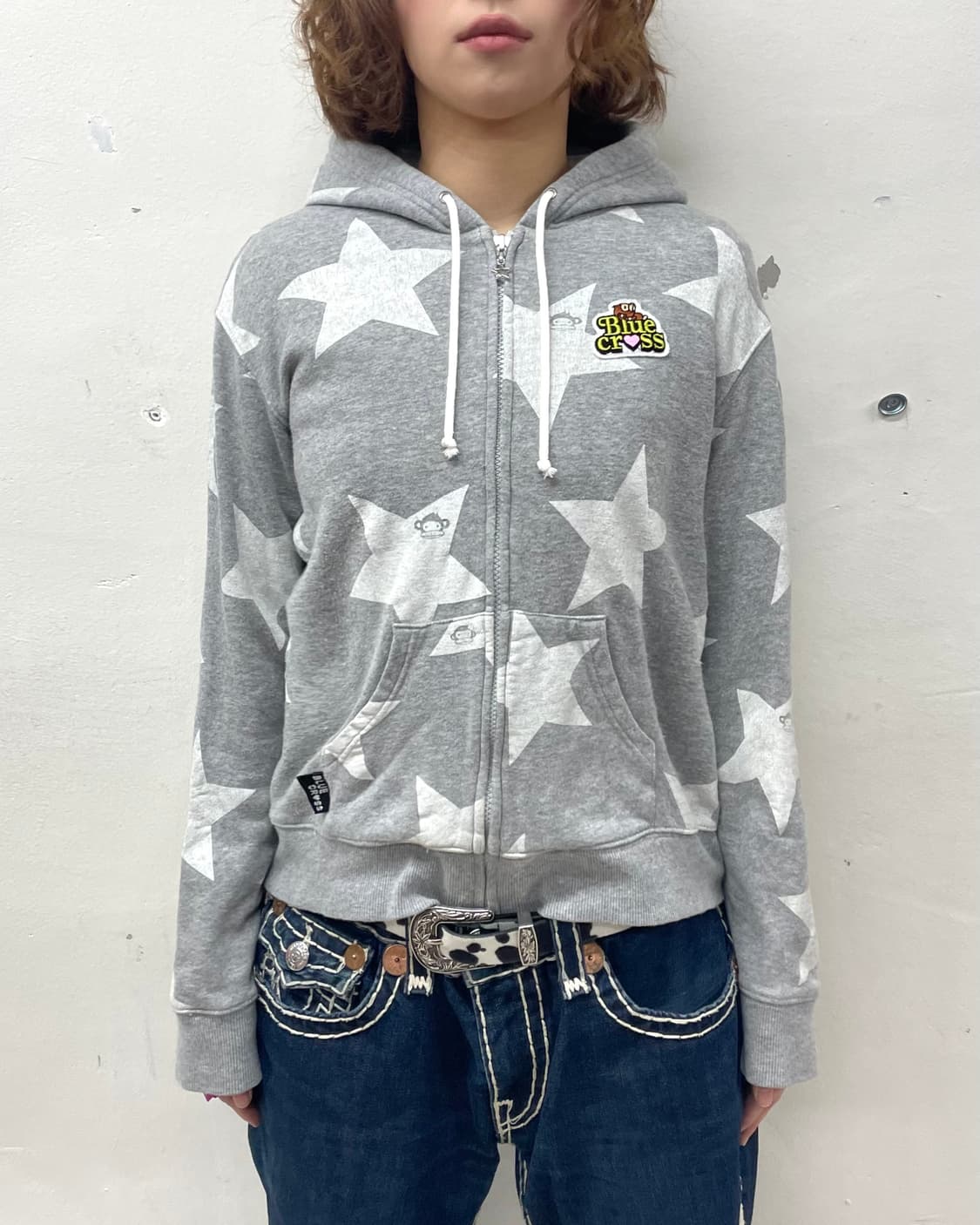 Monkey Star Gray Hooded Zip-Up  상품이미지2