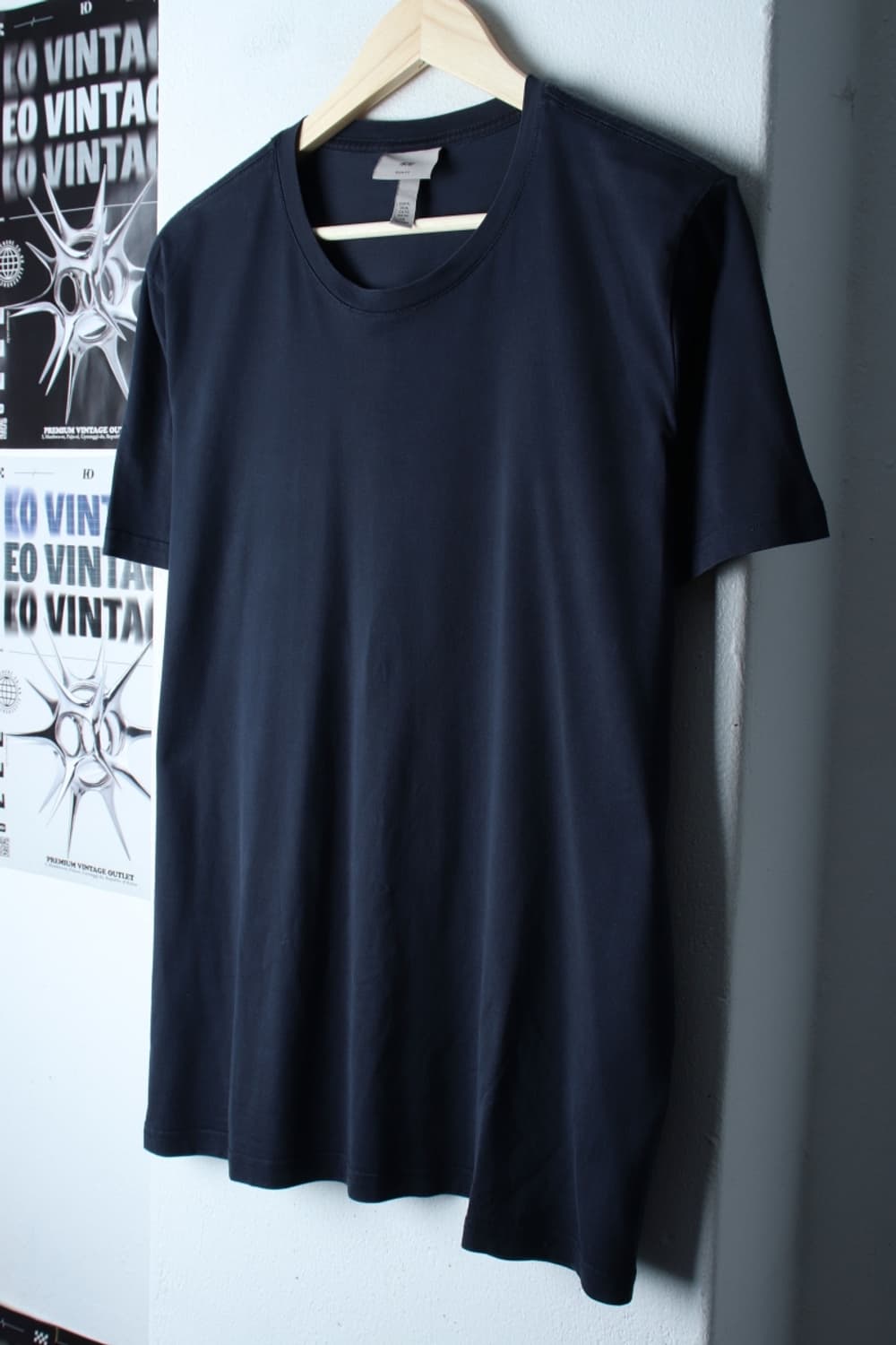 (2XL) 에이치앤엠 반팔 티셔츠 네이비 무지 기본-H31698 상품이미지1
