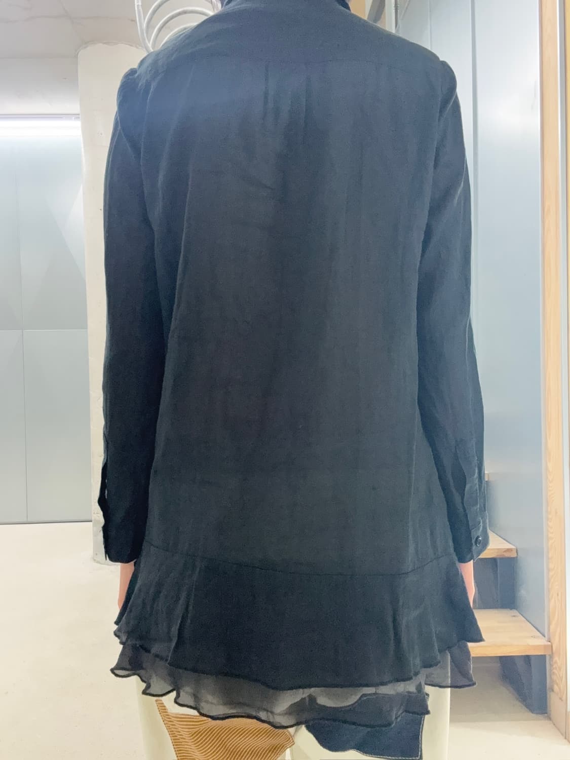 빈티지 롱셔츠 미니 원피스 상품이미지5