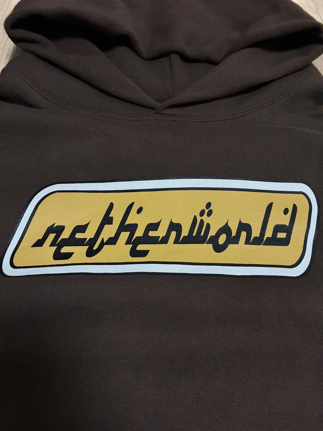 네더월드 아라빅 로고 브라운 후드티 L 상품이미지5