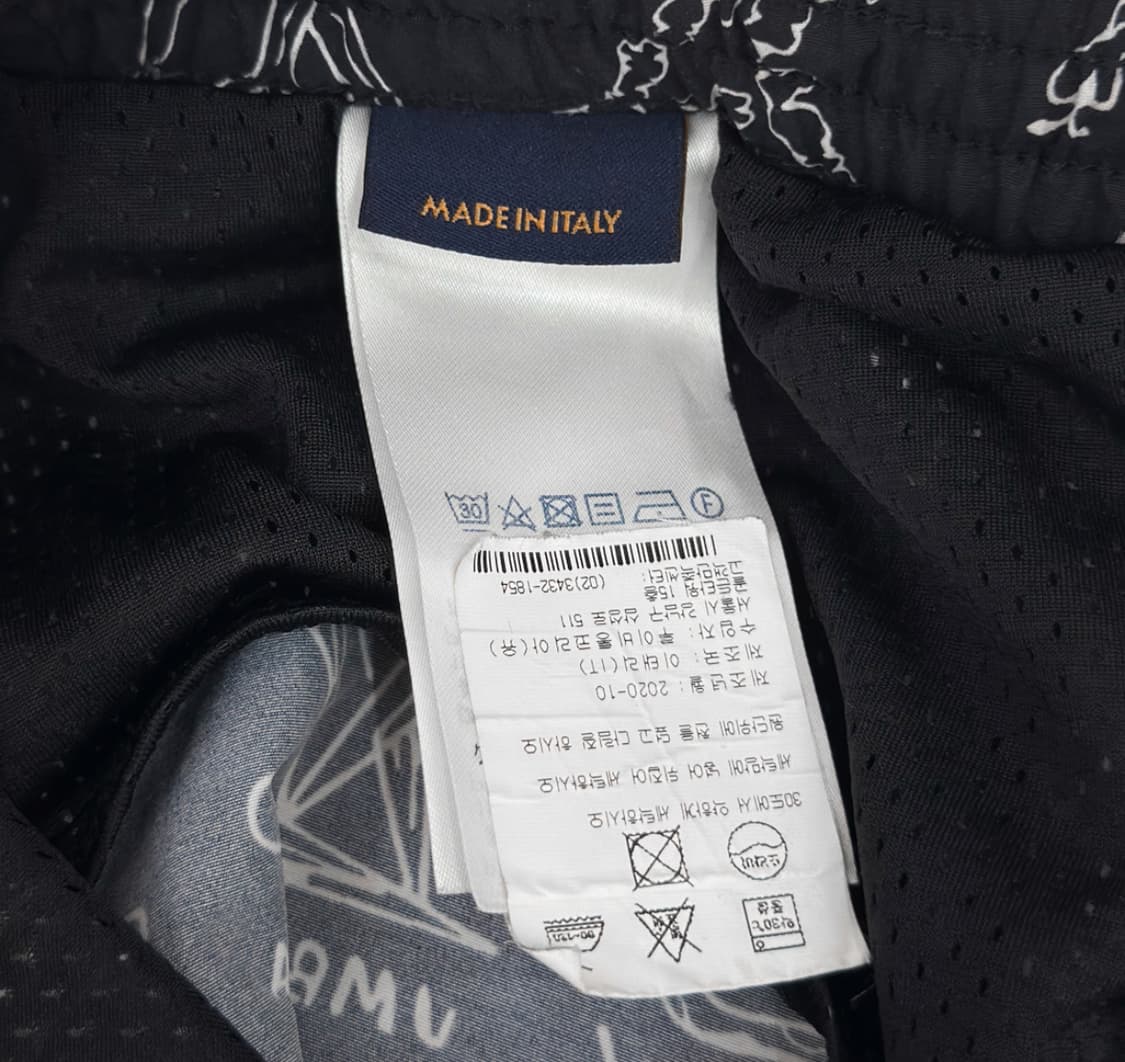 [M] 루이비통 남성 LV로고 자카드 카툰 반바지 쇼츠 수영복 블랙 상품이미지6