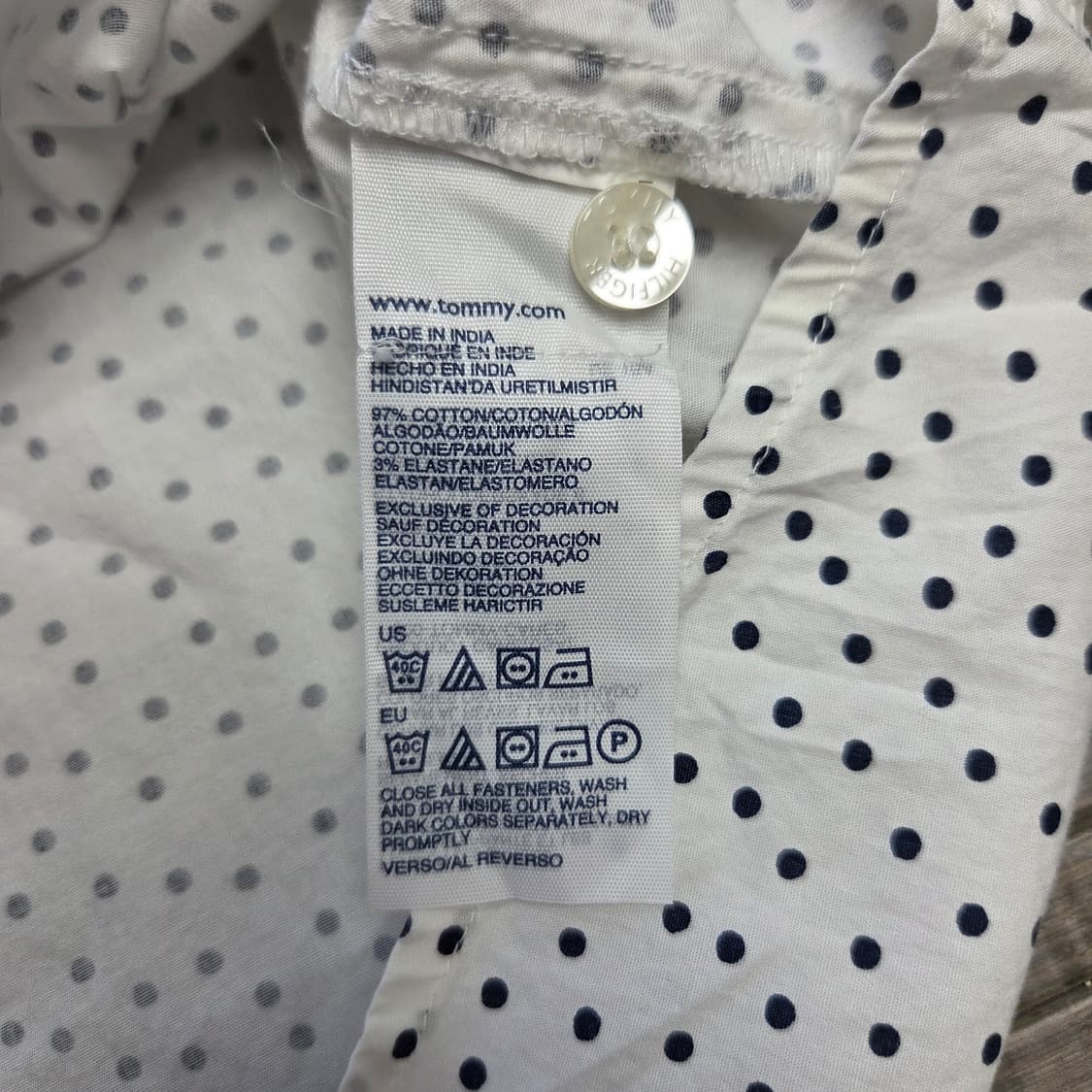 Tommy Hilfiger 타미 힐피거 네이비 도트 핀턱 블라우스 상품이미지5